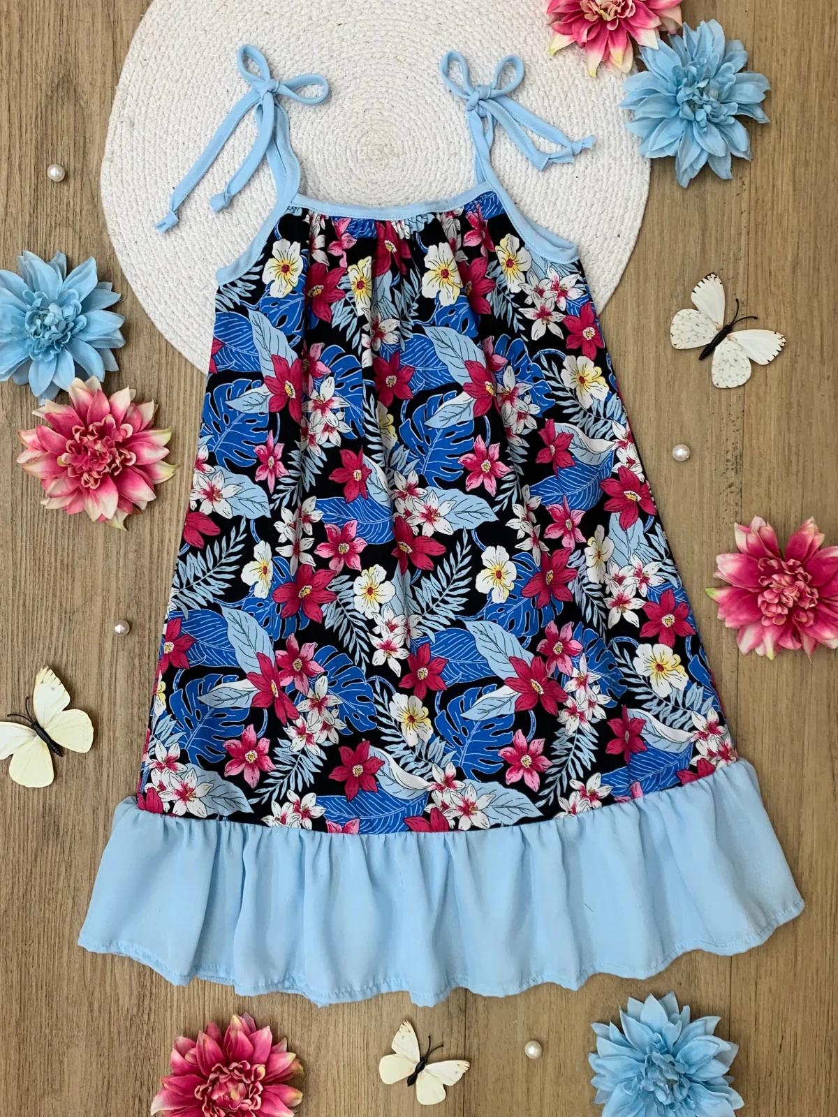 Mommy and Me Tropical Breeze Floral Ruffle Dress - Image 4
