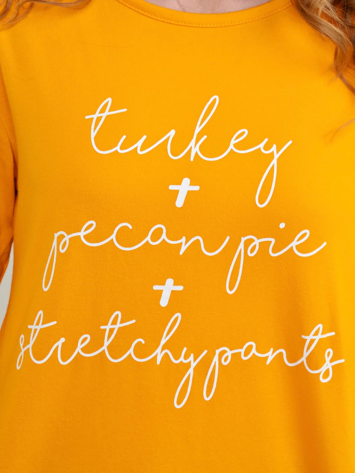 Mommy and Me Turkey + Pecan Pie + Stretchy Pants Long Sleeve Top - Image 2
