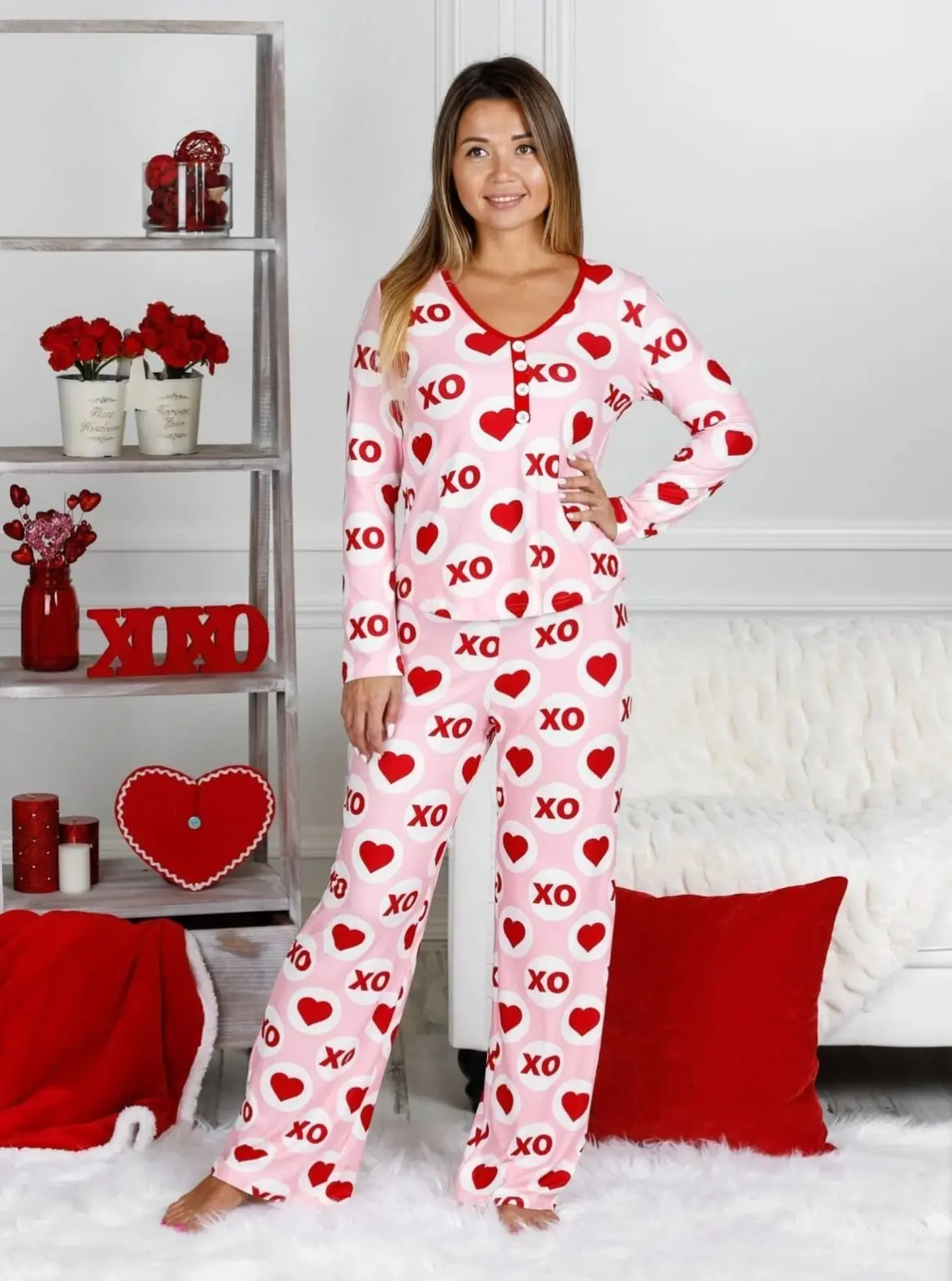 Mommy and Me Beating Hearts Pajama Set - Image 4