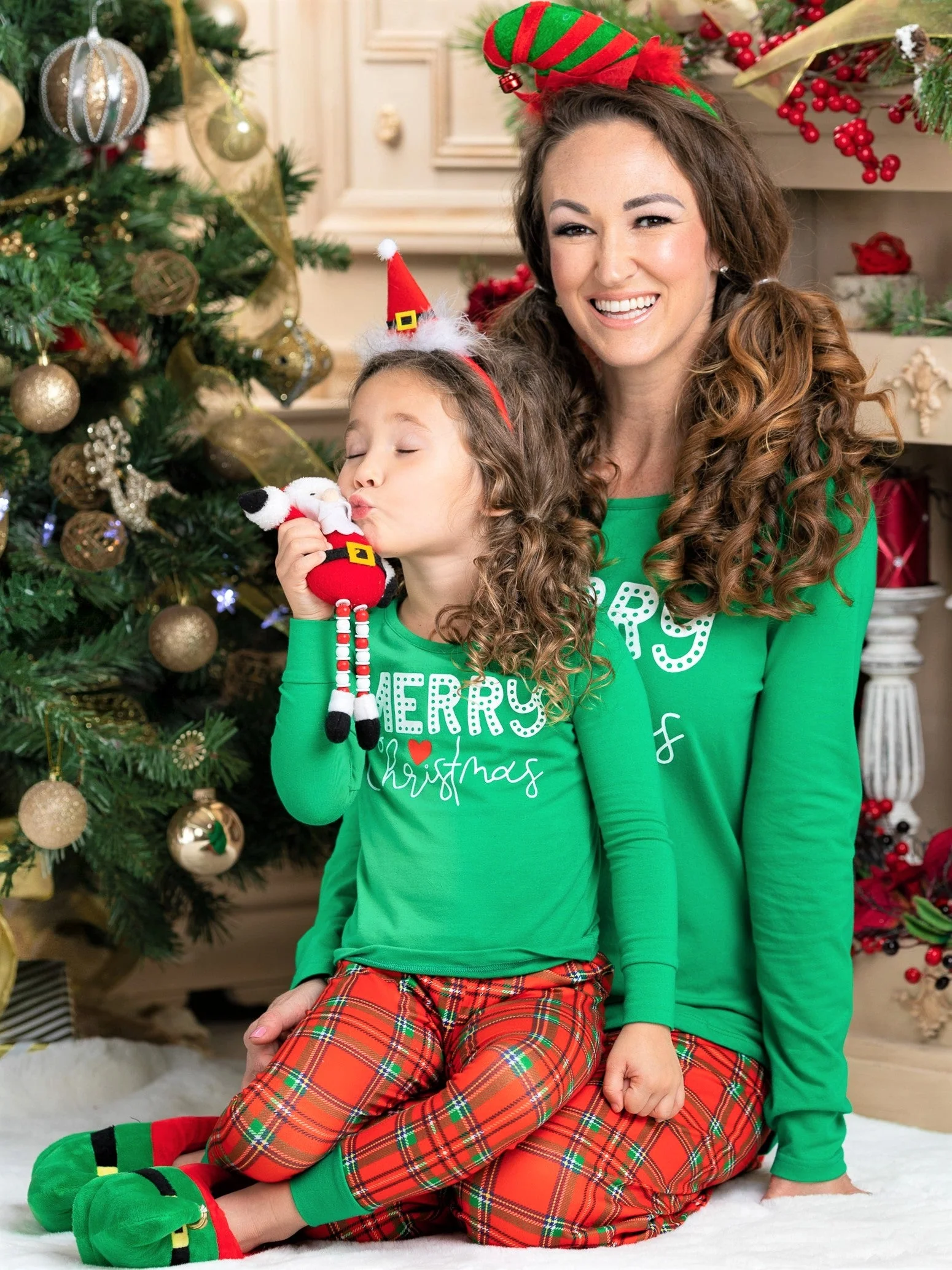 Mommy and Me Merry Christmas Plaid Pajama Set - Image 3
