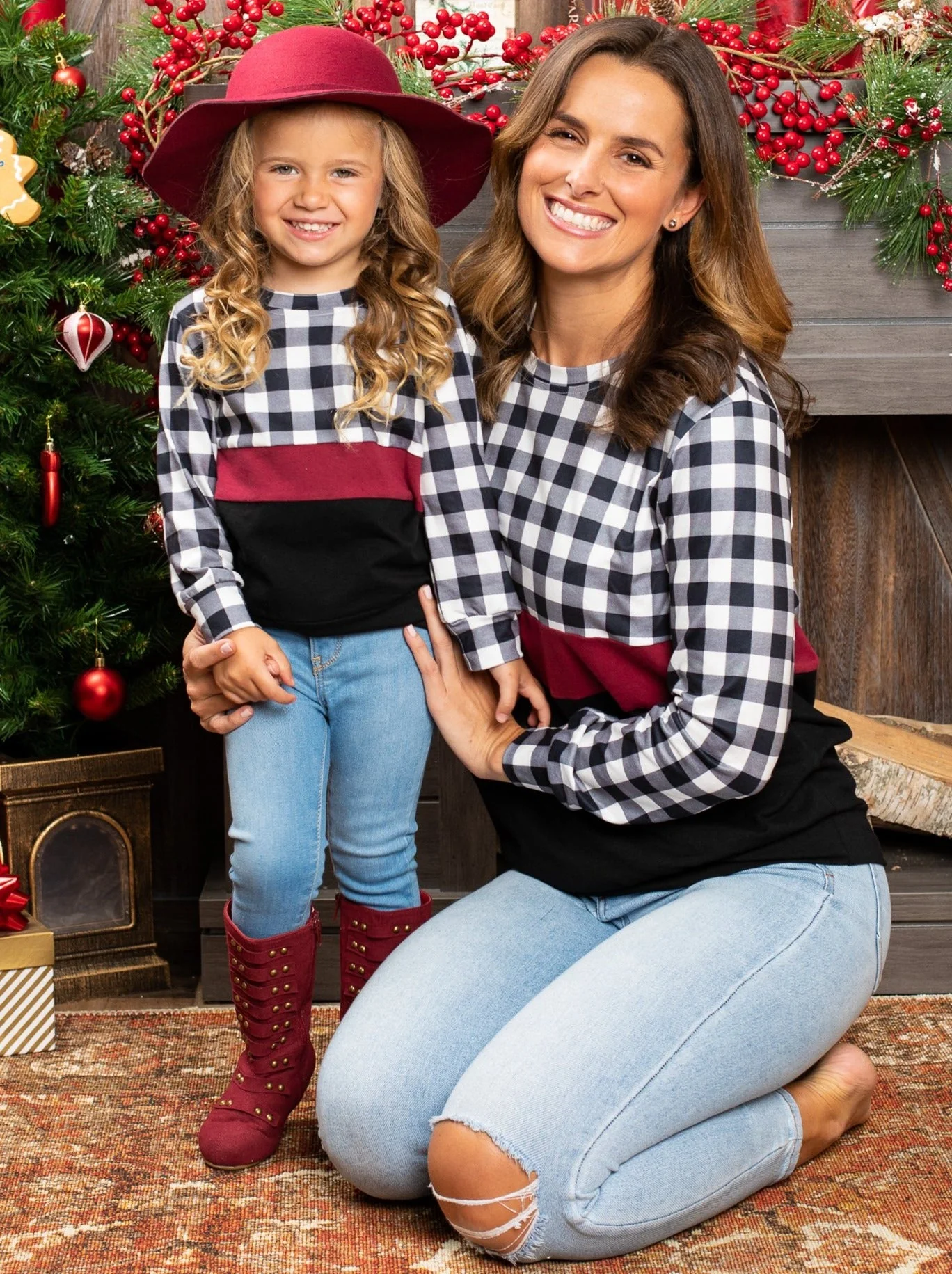 Mommy and Me Stand Out Plaid Colorblock Top - Image 3