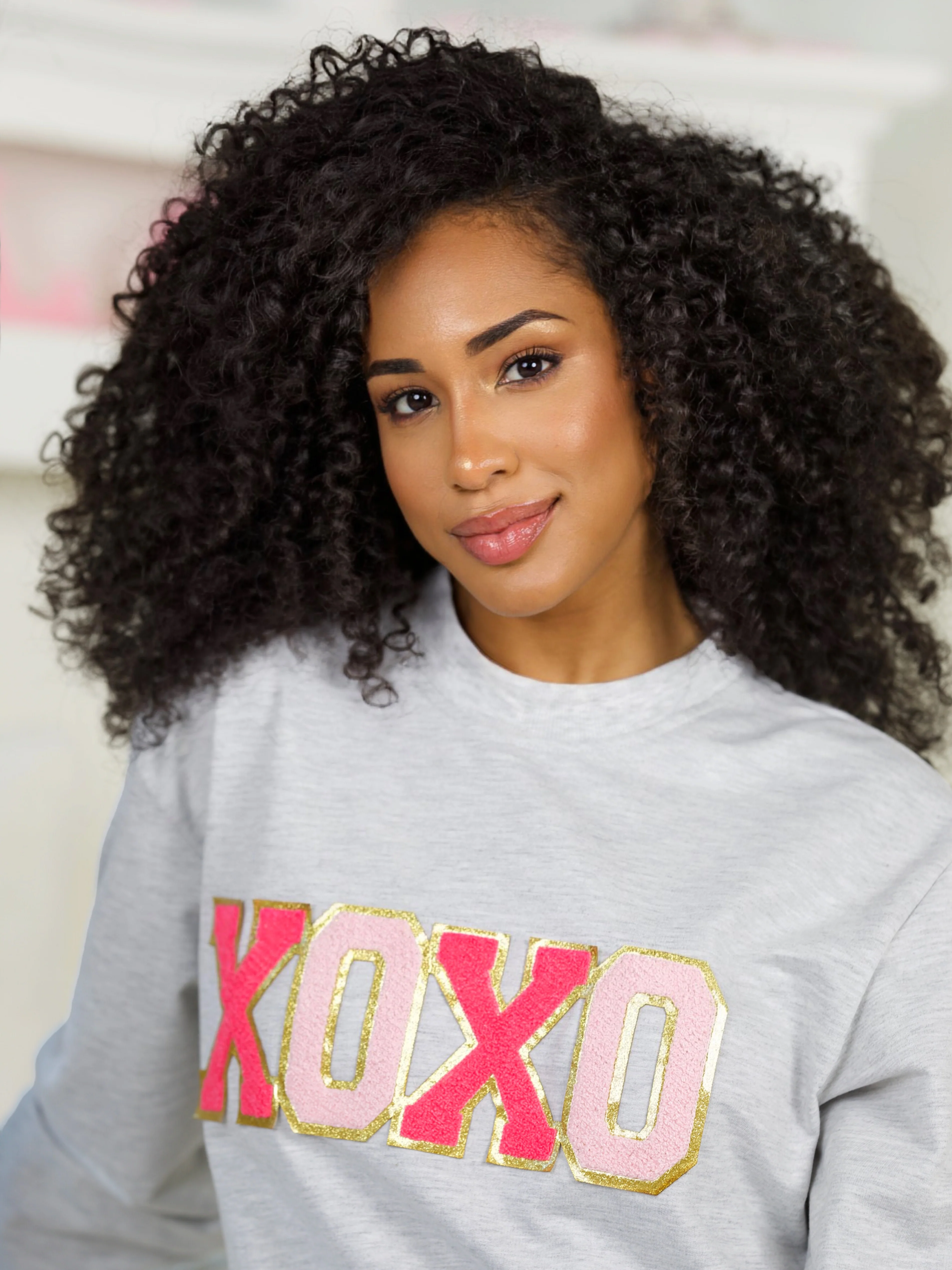 Mommy and Me "XOXO" Embroidered Chenille Patch Sweatshirt - Image 6