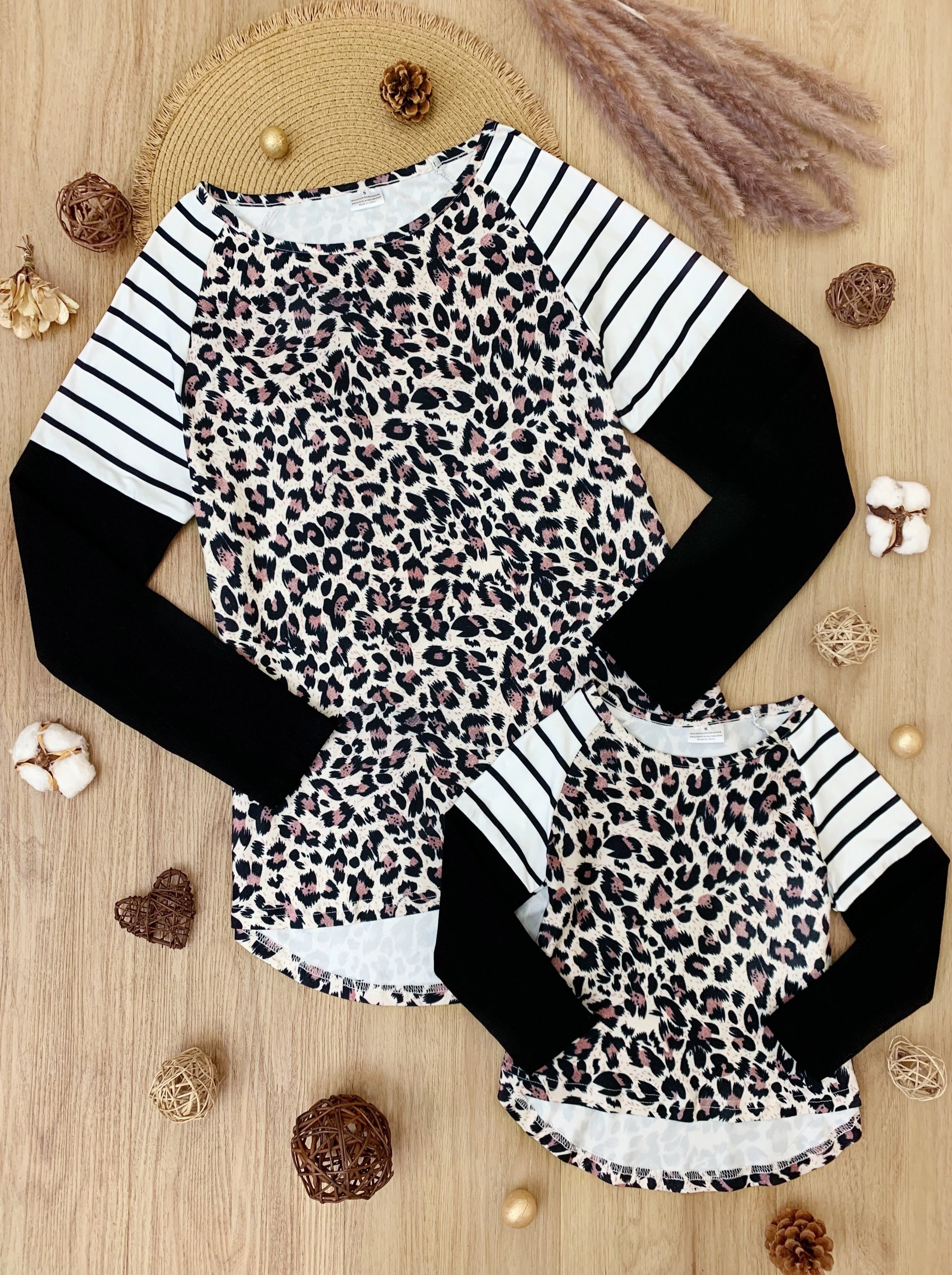 Mommy and Me Spots and Striped Colorblock Top - Image 3
