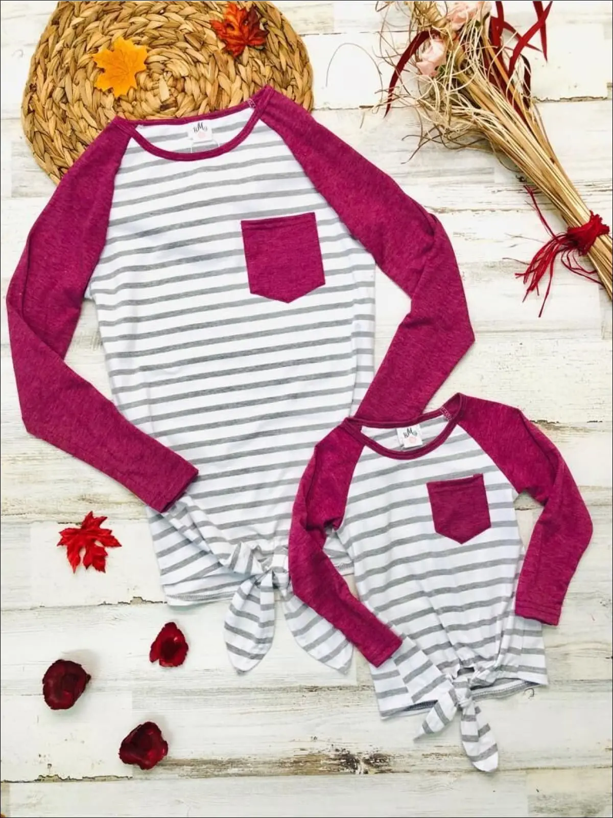 Mommy and Me Fun Times Raglan Knot Hem Top - Image 5