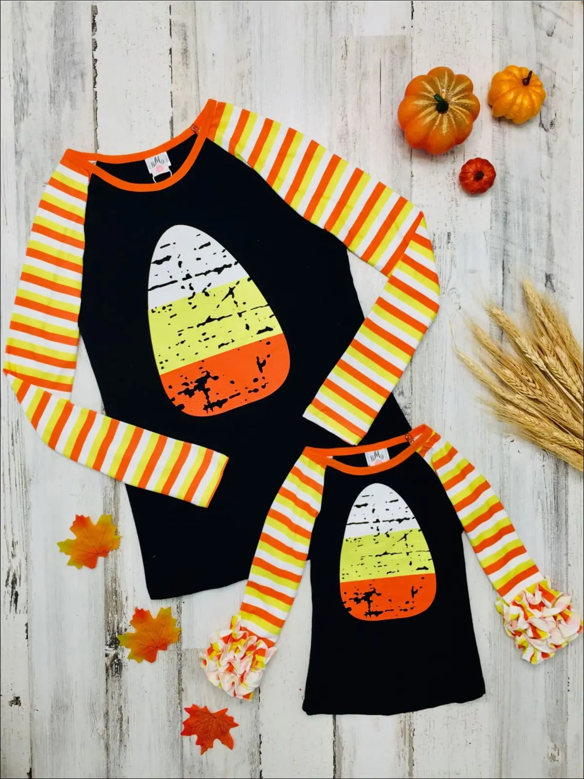 Mommy and Me Candy Corn Raglan Top - Image 3