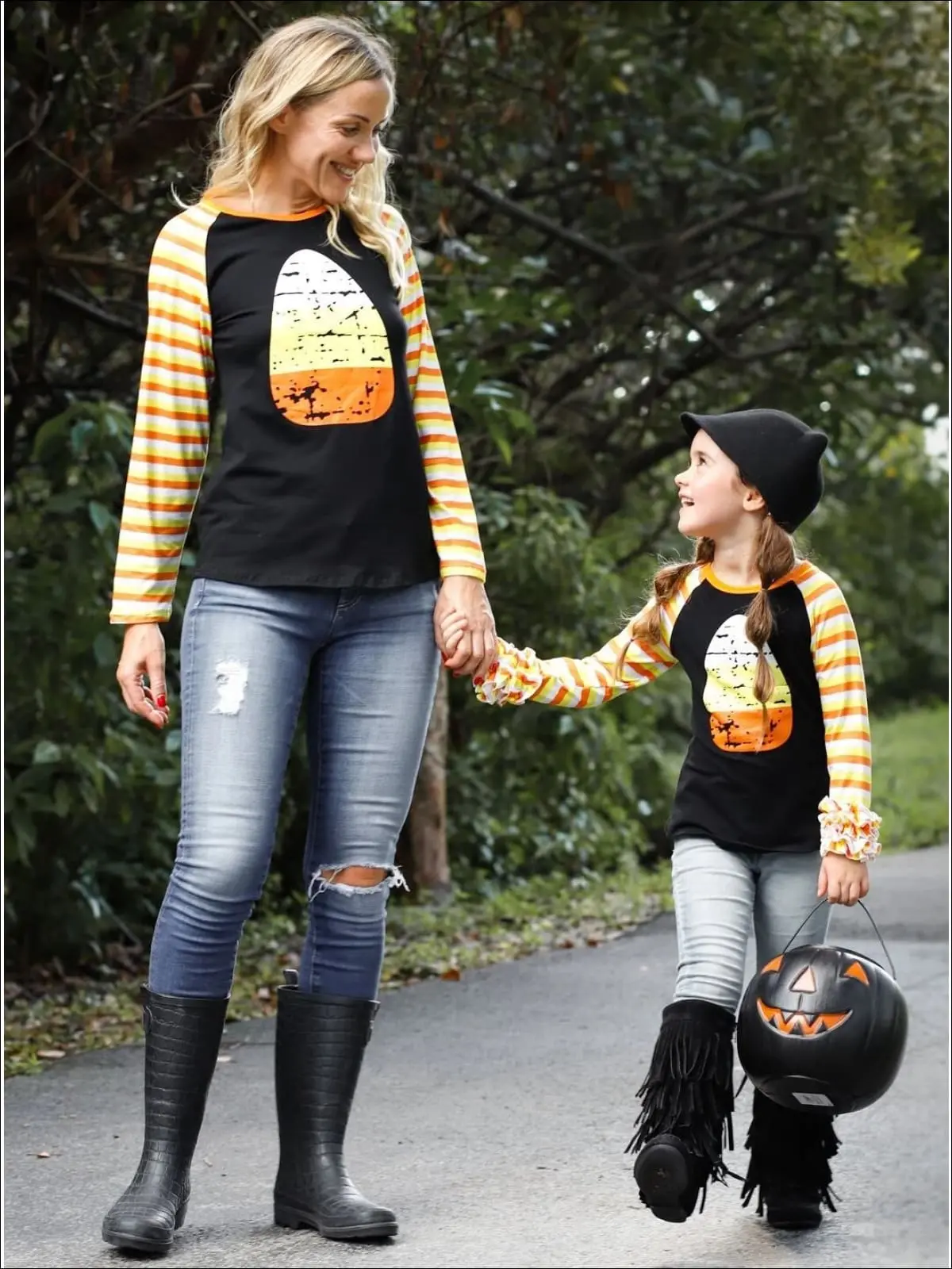 Mommy and Me Candy Corn Raglan Top - Image 4