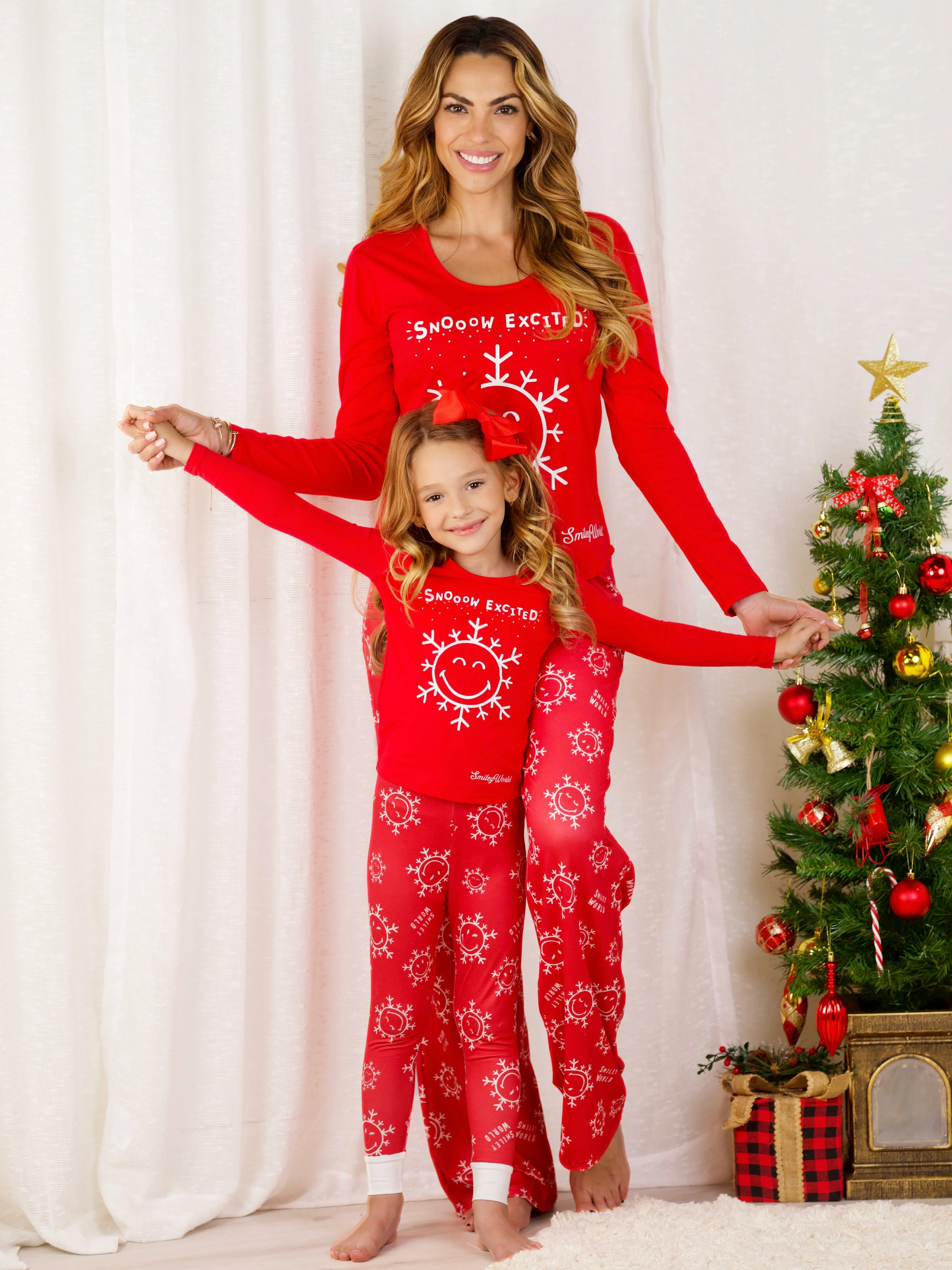 SmileyWorld Mommy and Me Red Snowy Days Pajama Set - Image 4