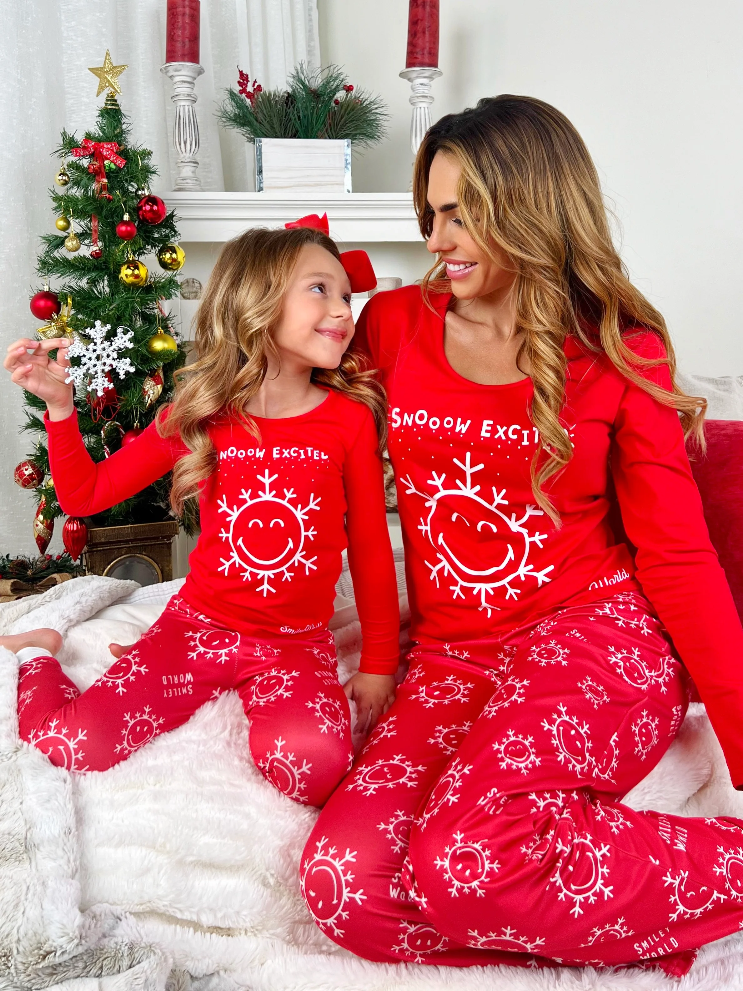 SmileyWorld Mommy and Me Red Snowy Days Pajama Set - Image 6