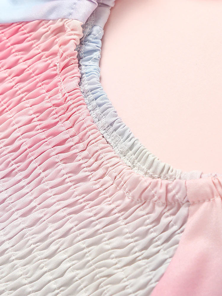Mommy and Me Cotton Candy Pastel Smocked Midi Dress - Image 6