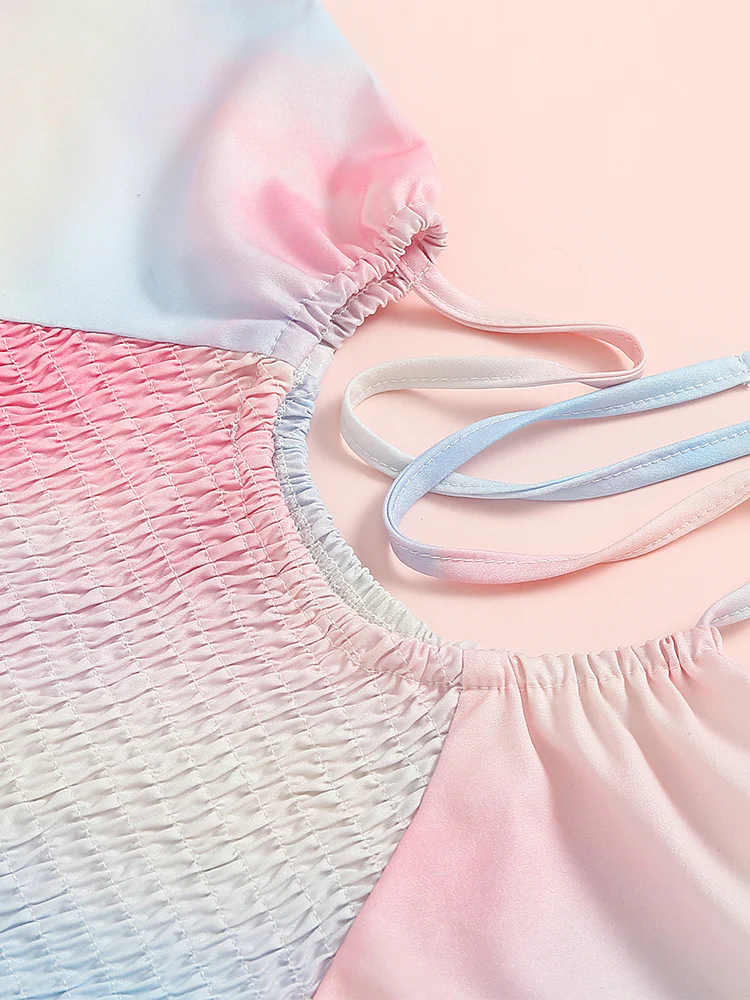 Mommy and Me Cotton Candy Pastel Smocked Midi Dress - Image 7