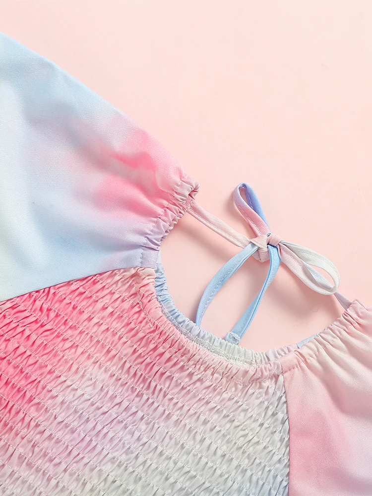 Mommy and Me Cotton Candy Pastel Smocked Midi Dress - Image 8