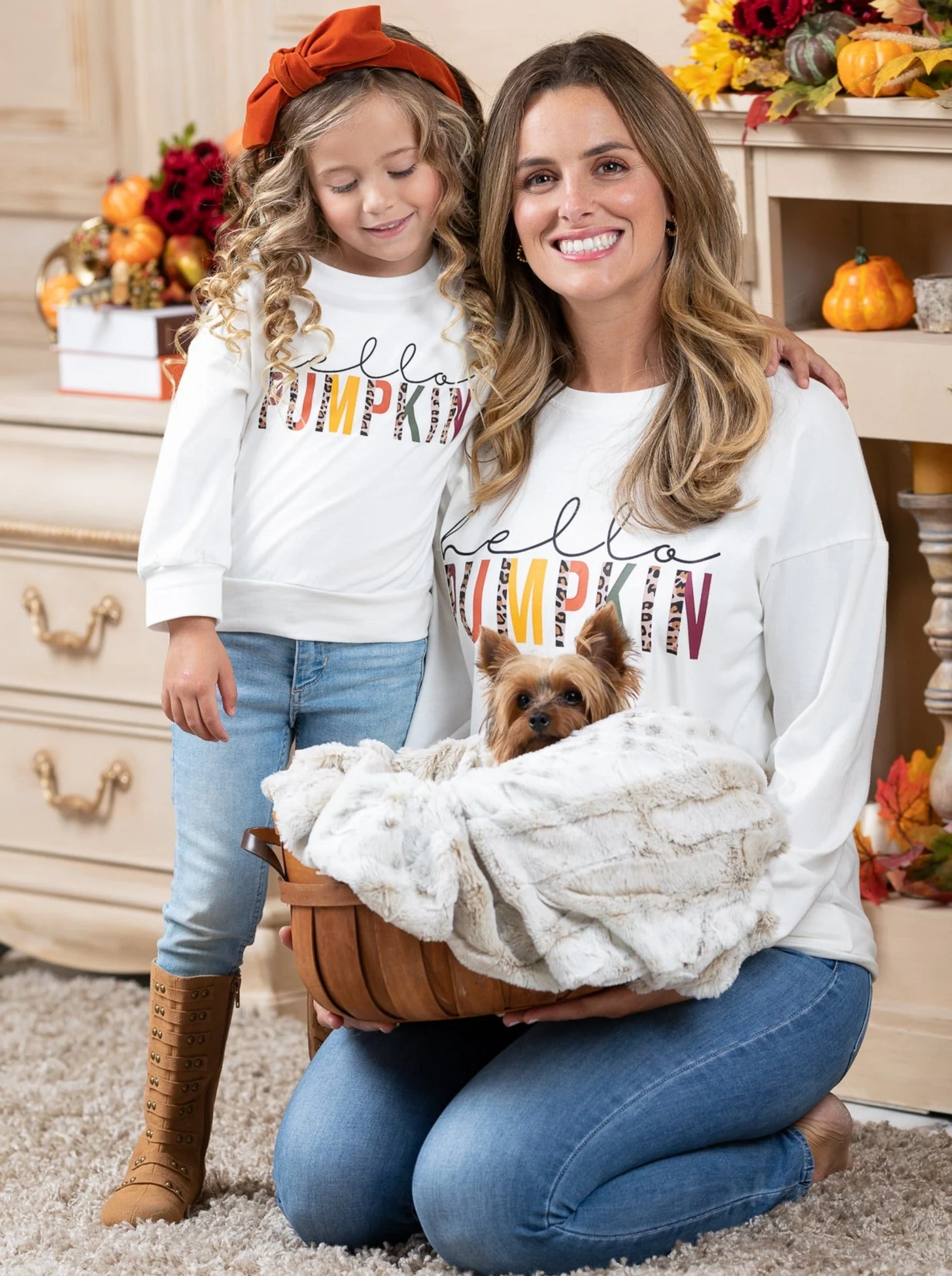 Mommy and Me Hello Pumpkin Long sleeve Top - Image 2
