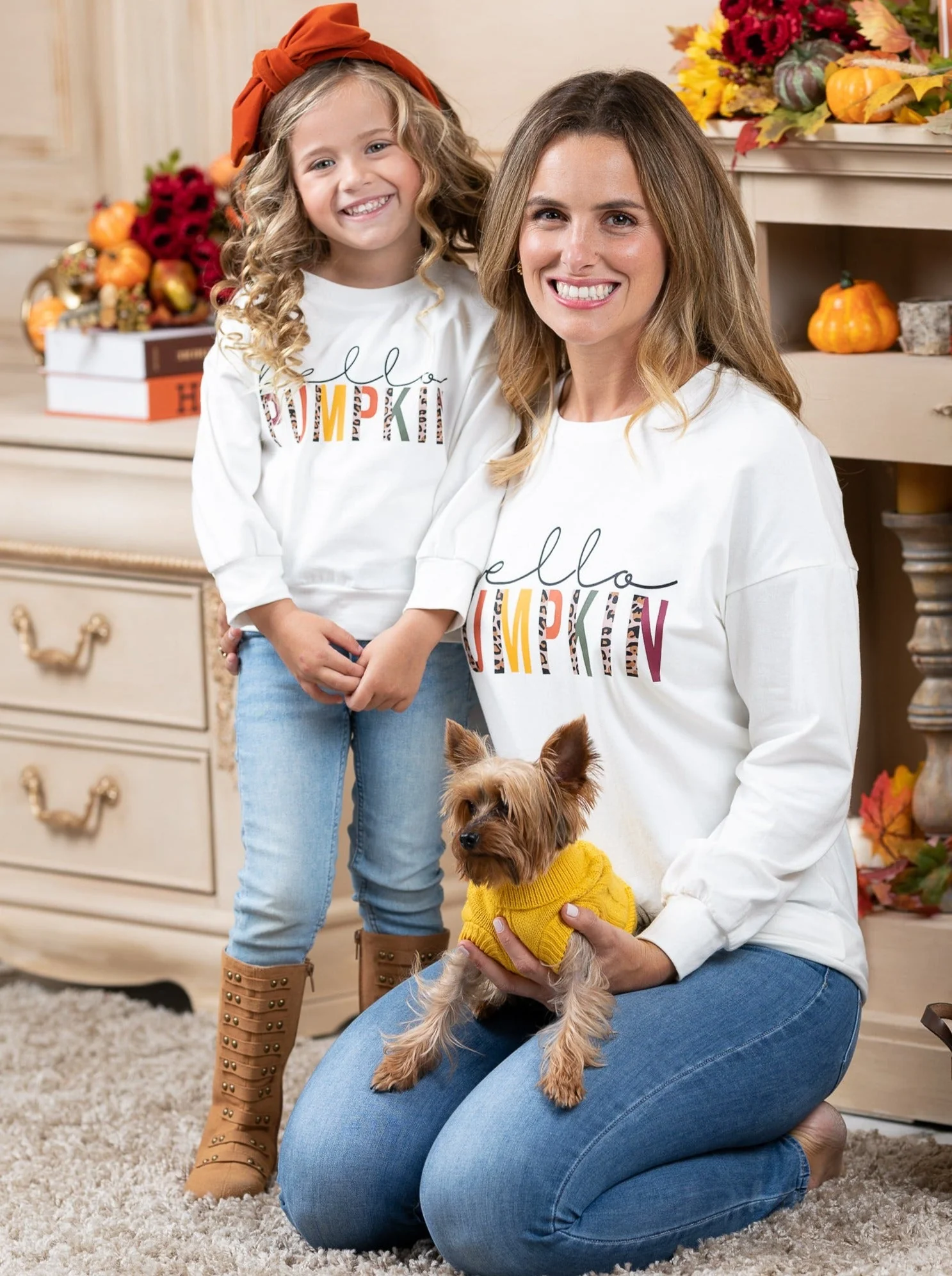 Mommy and Me Hello Pumpkin Long sleeve Top - Image 3