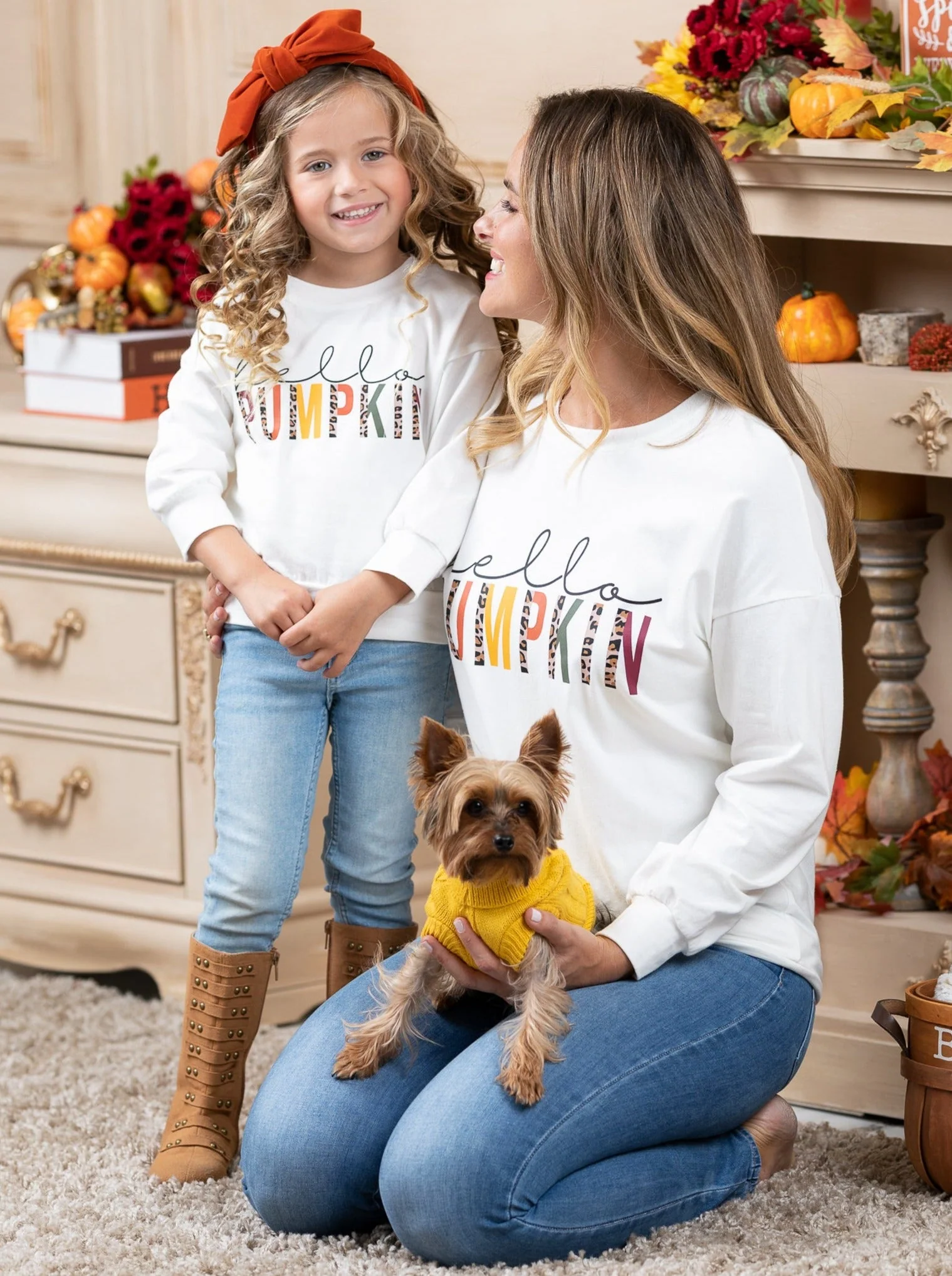 Mommy and Me Hello Pumpkin Long sleeve Top - Image 4