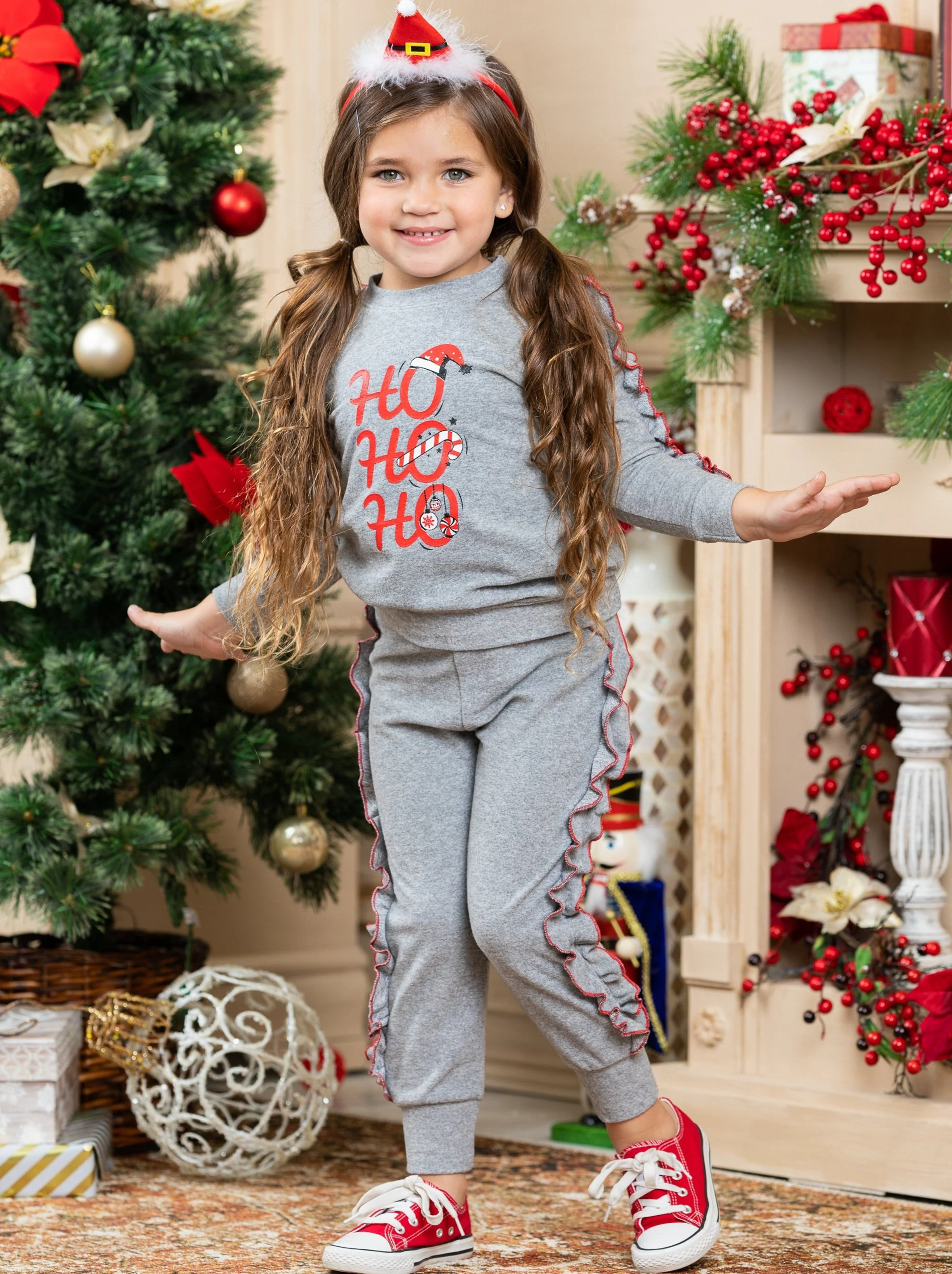 Ho Ho Ho Ruffle Loungewear Set - Image 2