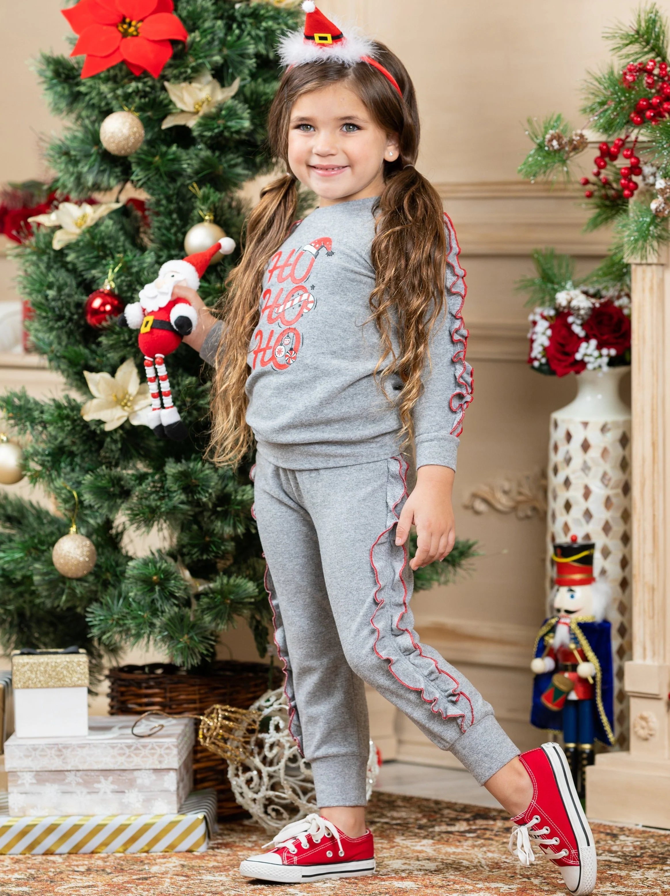 Ho Ho Ho Ruffle Loungewear Set - Image 4