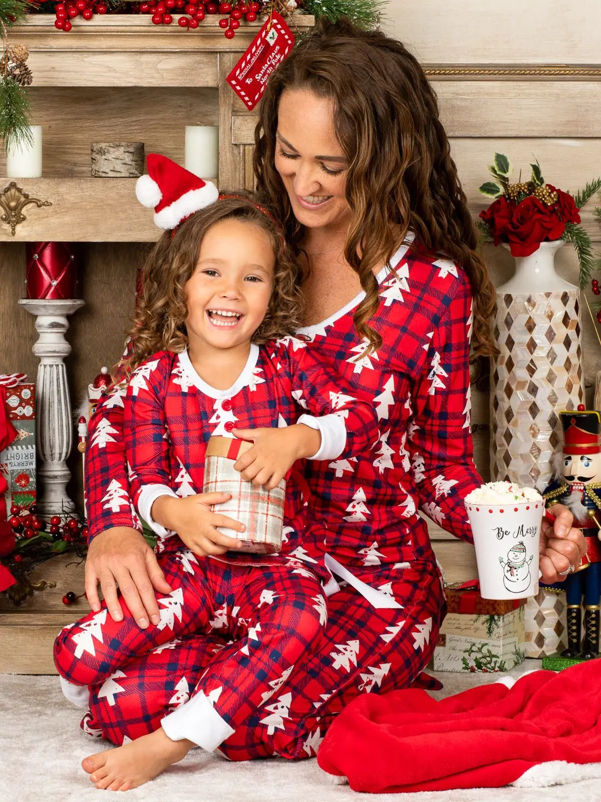 Mommy and Me Plaid Present Pajama Set - Image 5