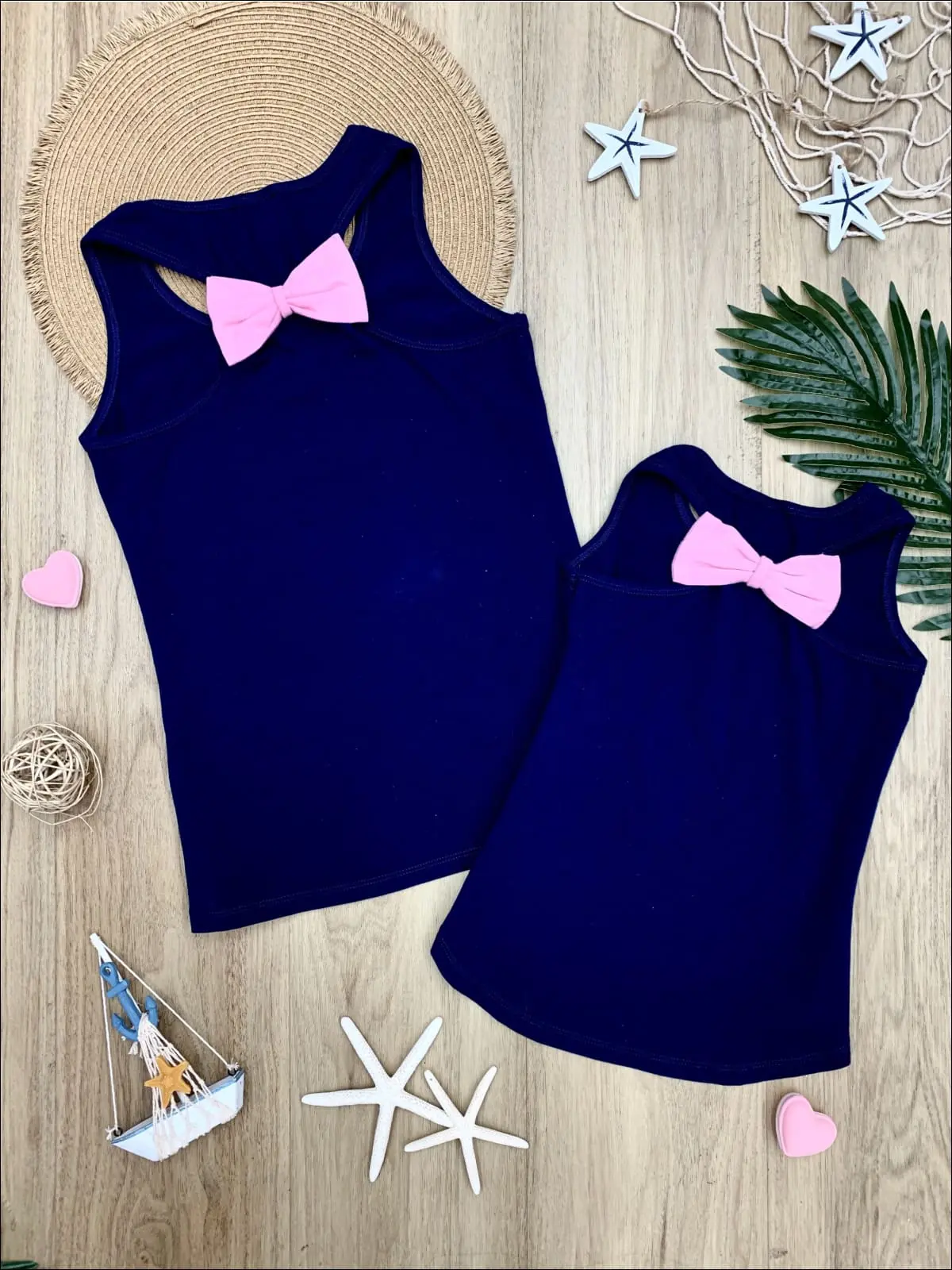 Mommy and Me Back Bow Anchor and Heart Tank - Image 8
