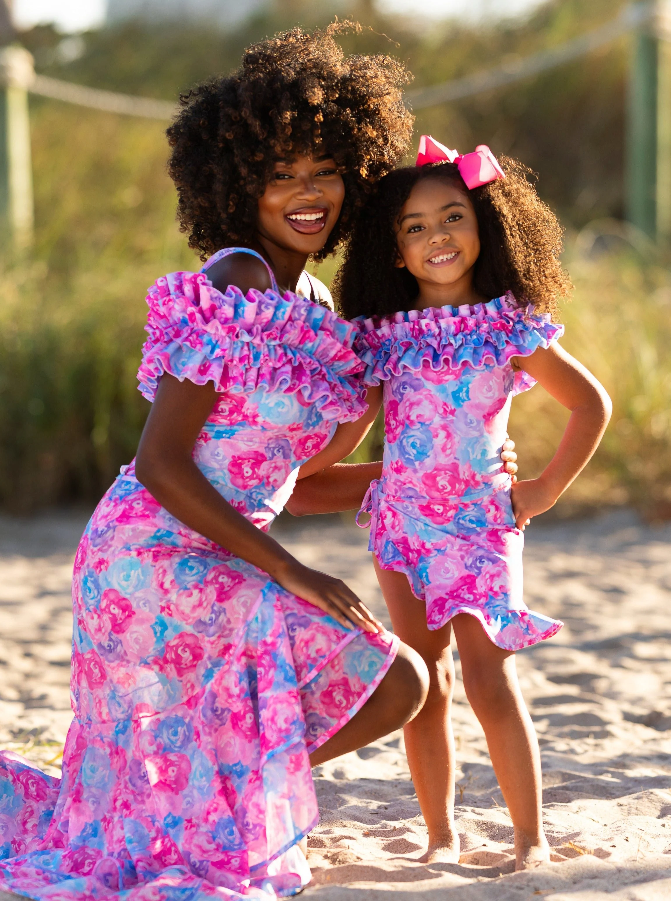Mommy and Me Watercolor Blooms One Piece Swimsuit - Image 6
