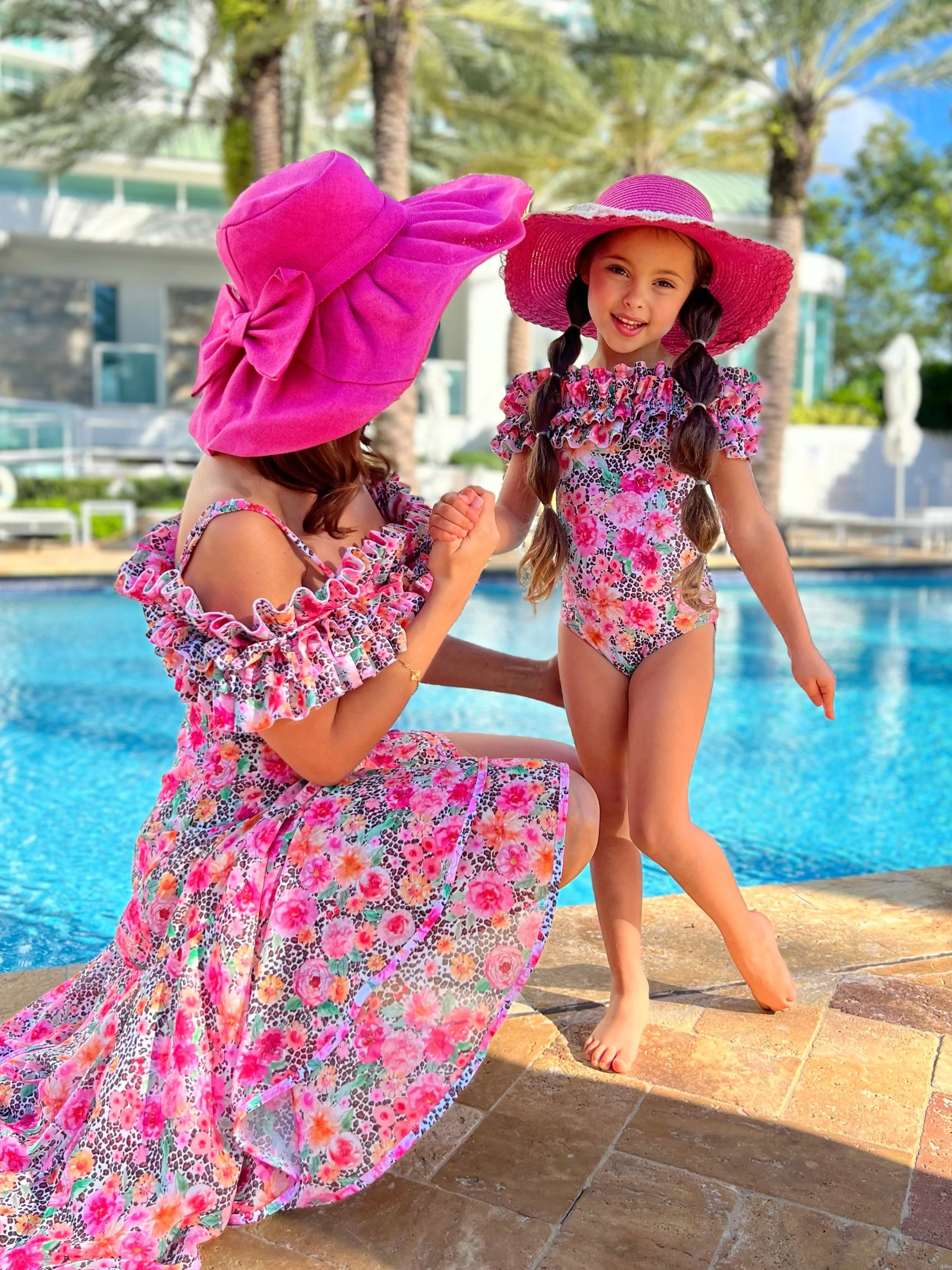 Mommy and Me Leopard Floral Swim Cover-Up - Image 4
