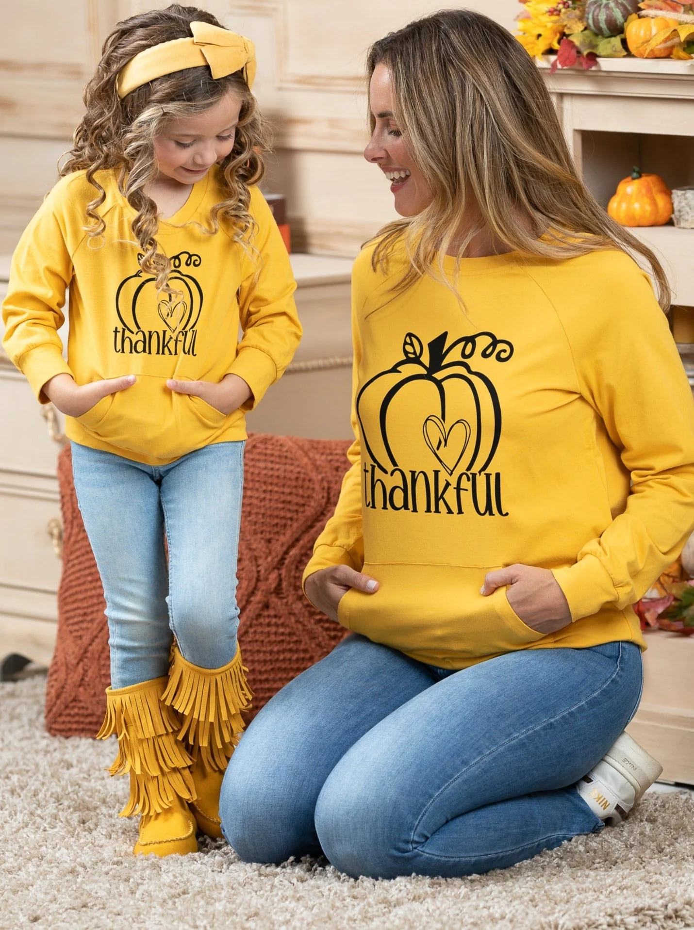 Mommy and Me Thankful Pouch Top - Image 5