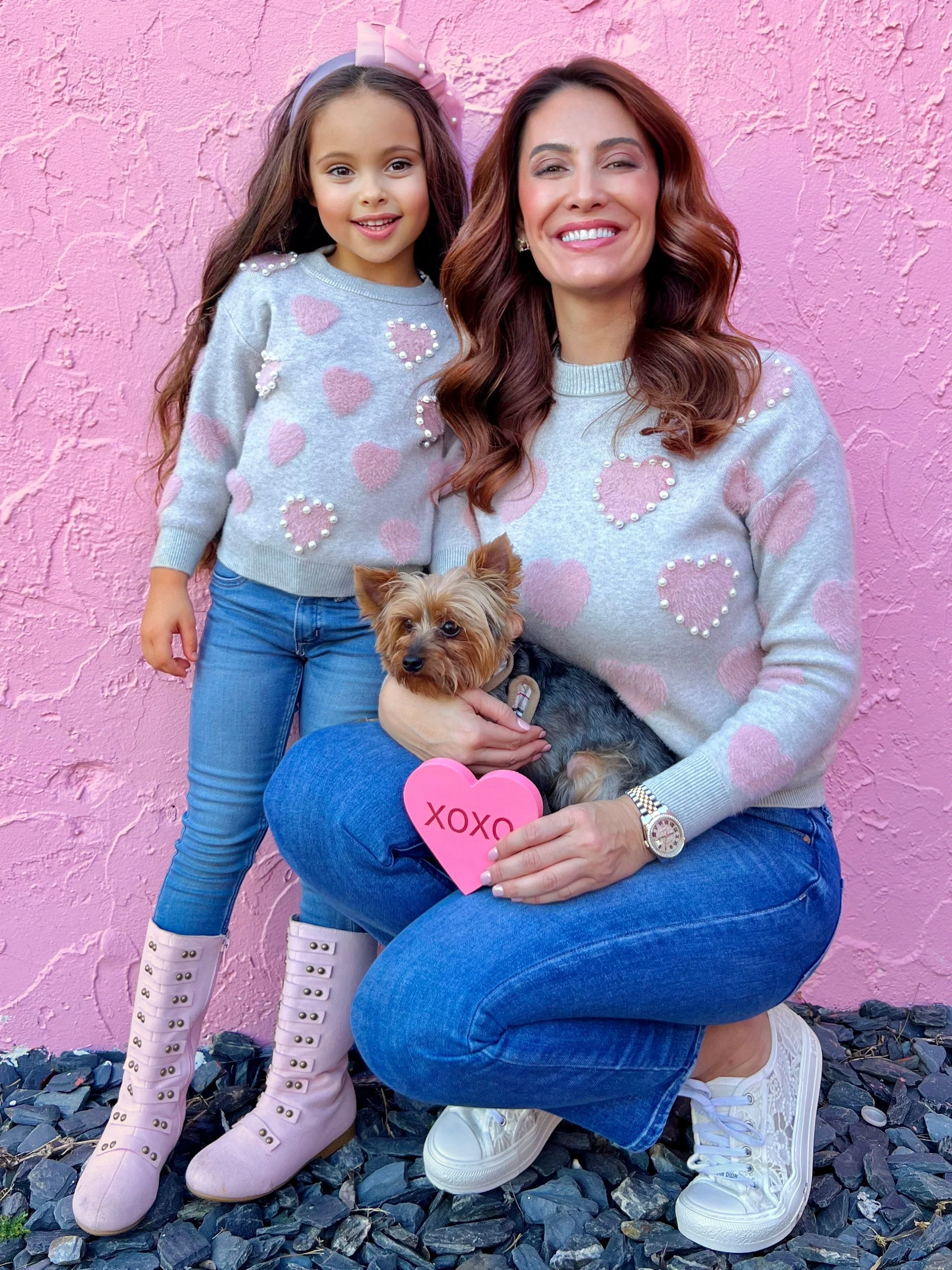 Mommy And Me Lovey-Dovey Pearl Knit Sweater - Image 2