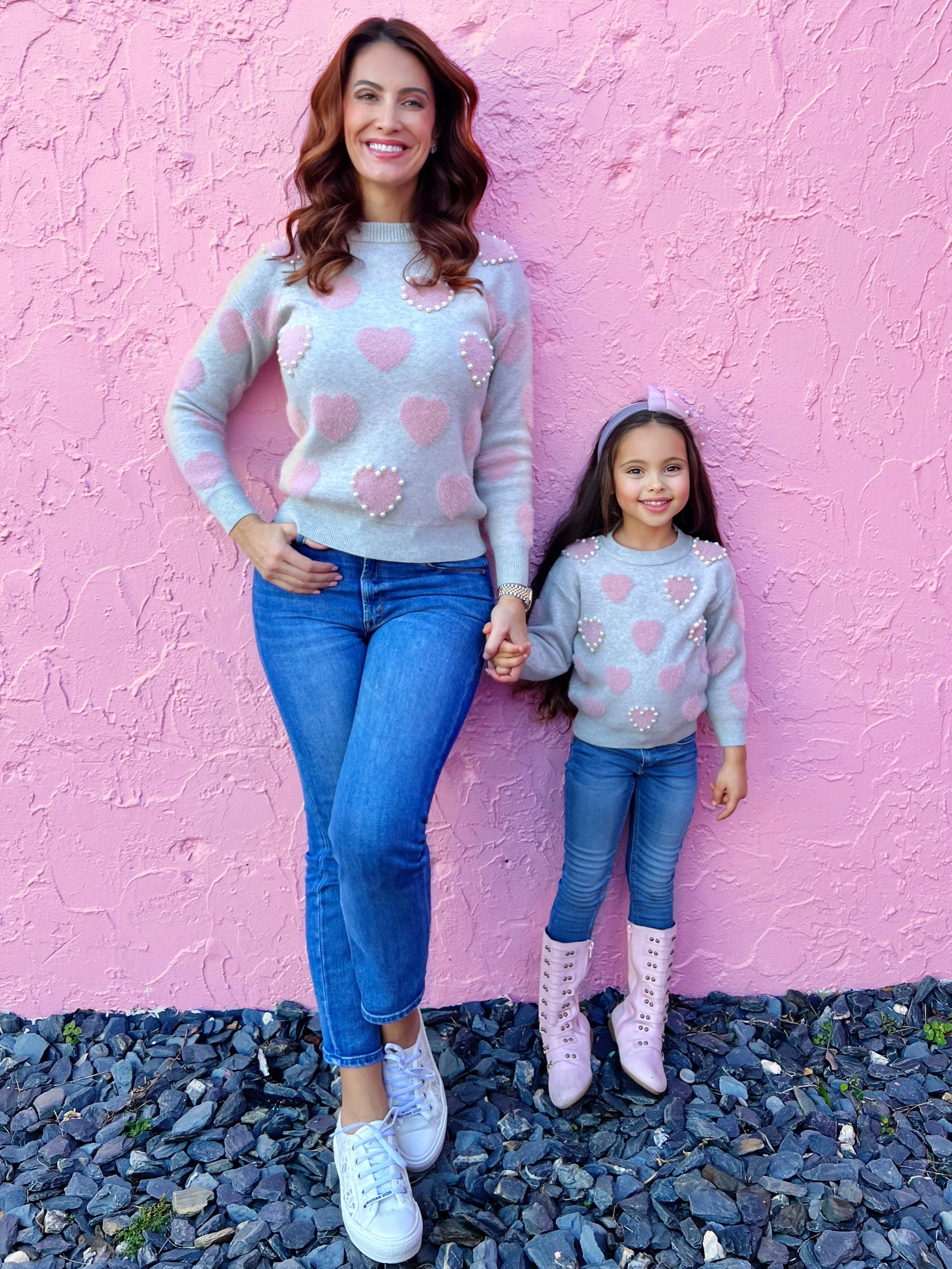 Mommy And Me Lovey-Dovey Pearl Knit Sweater - Image 3