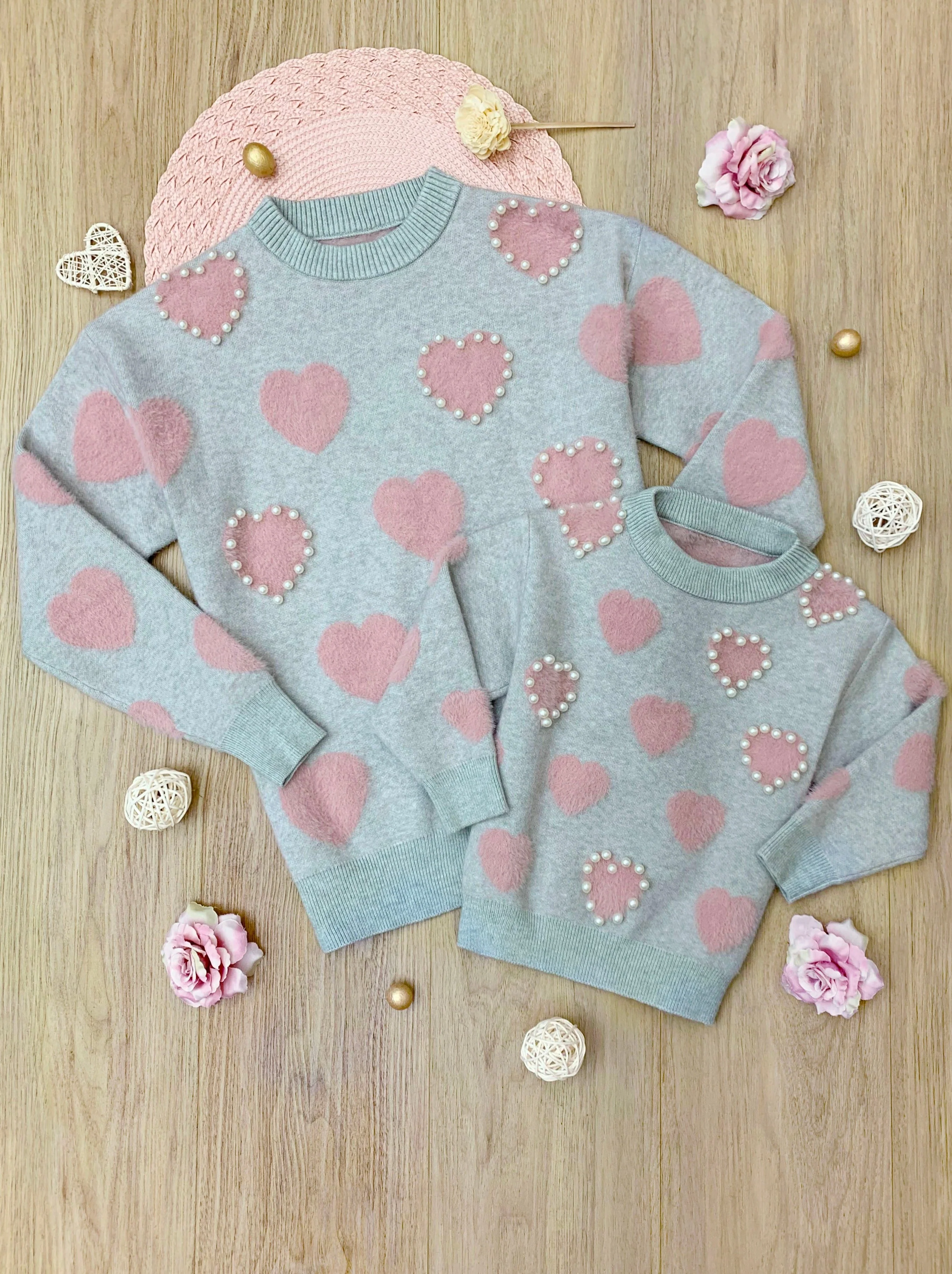 Mommy And Me Lovey-Dovey Pearl Knit Sweater - Image 4