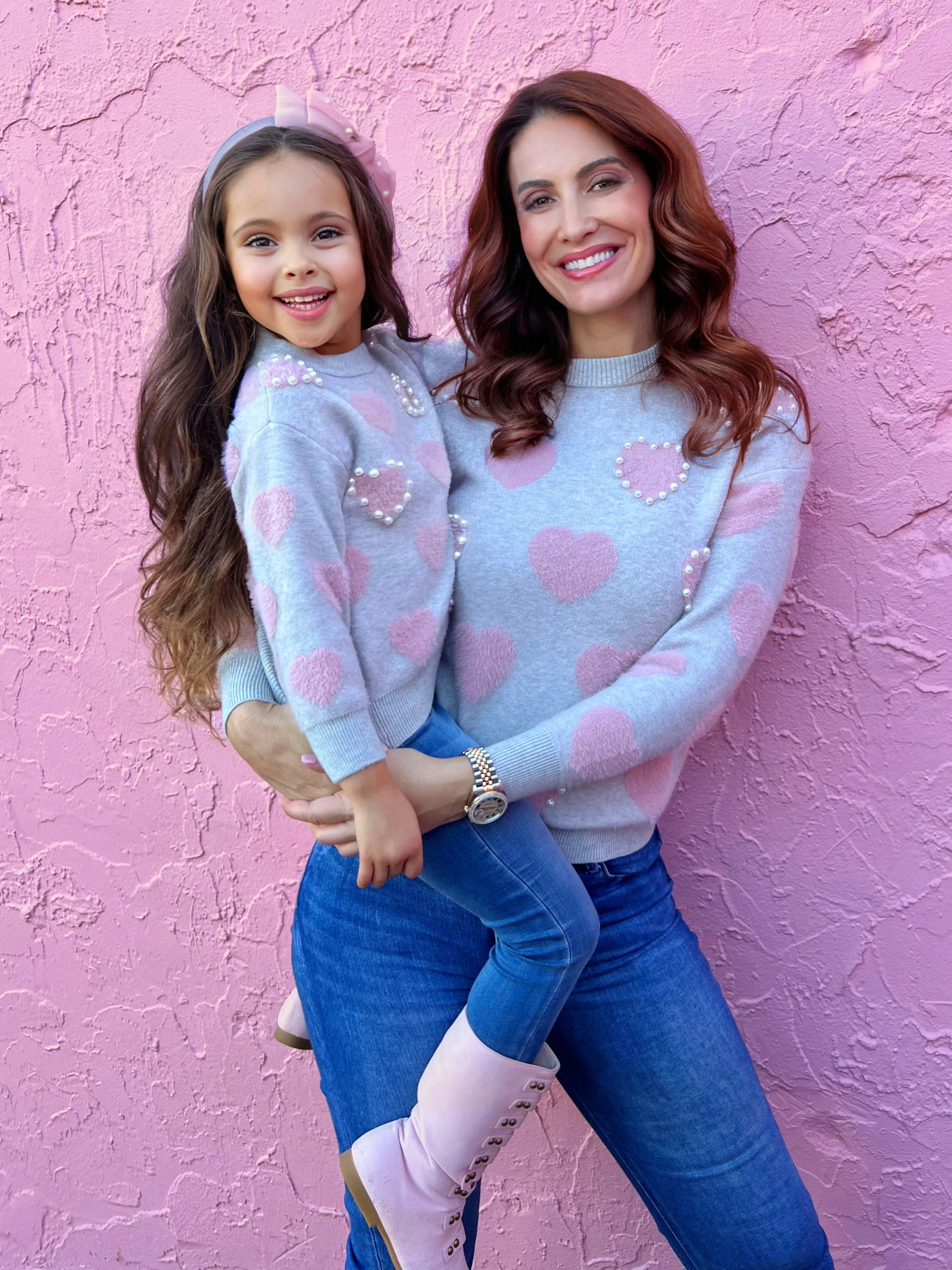 Mommy And Me Lovey-Dovey Pearl Knit Sweater - Image 5