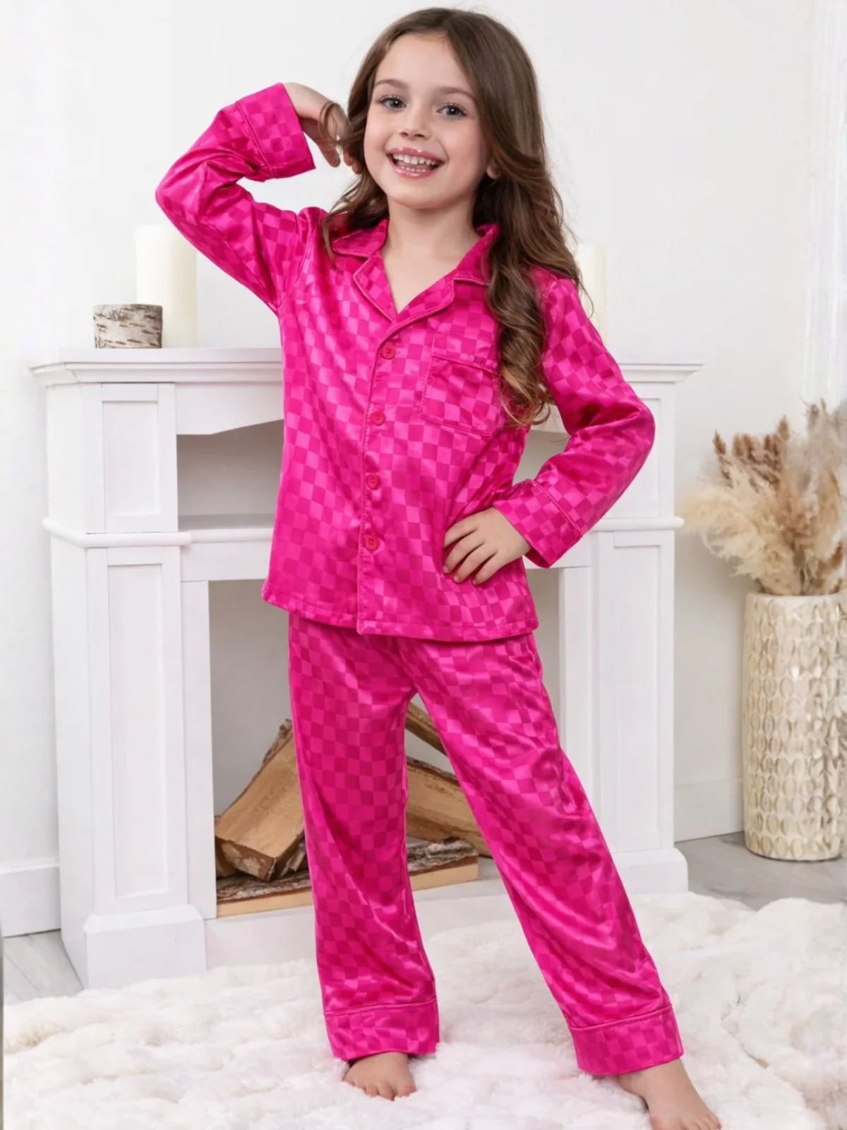 Loved By You Mommy & Me Valentine’s Day Silky Pajama Set - Image 2