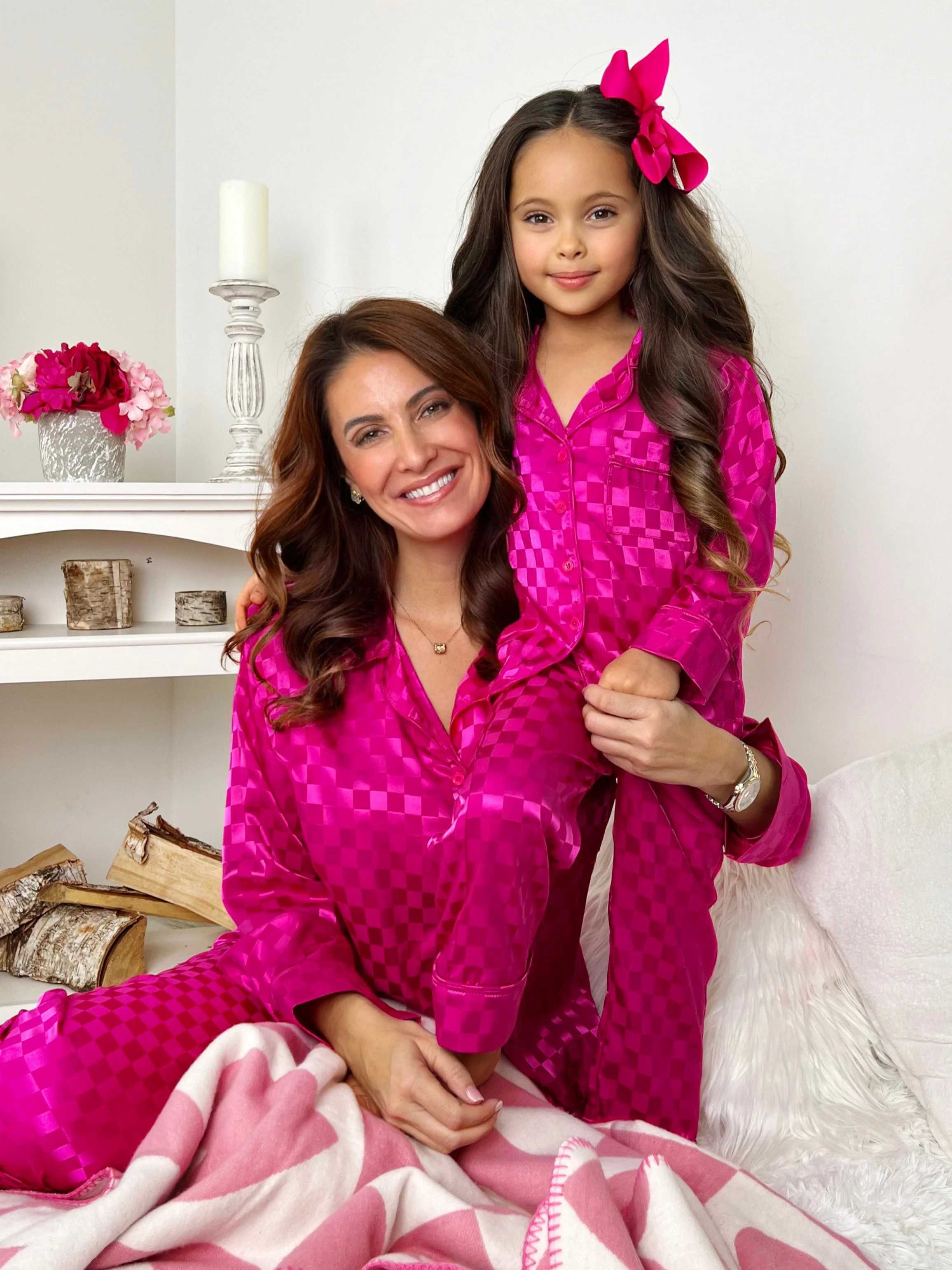 Loved By You Mommy & Me Valentine’s Day Silky Pajama Set - Image 5