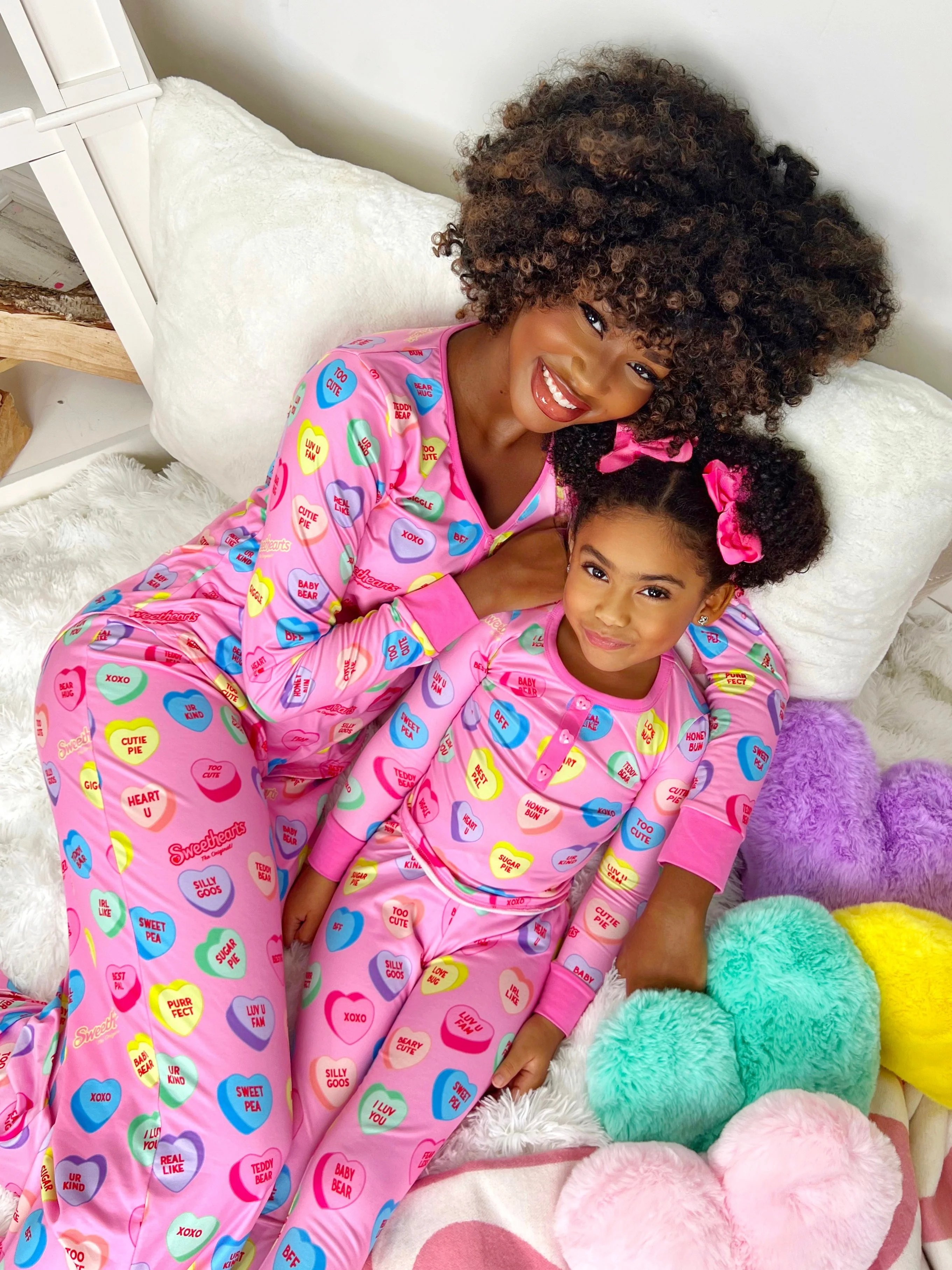 Sweethearts x Mia Belle Mommy and Me UR SWEET Pink Pajamas - Image 5