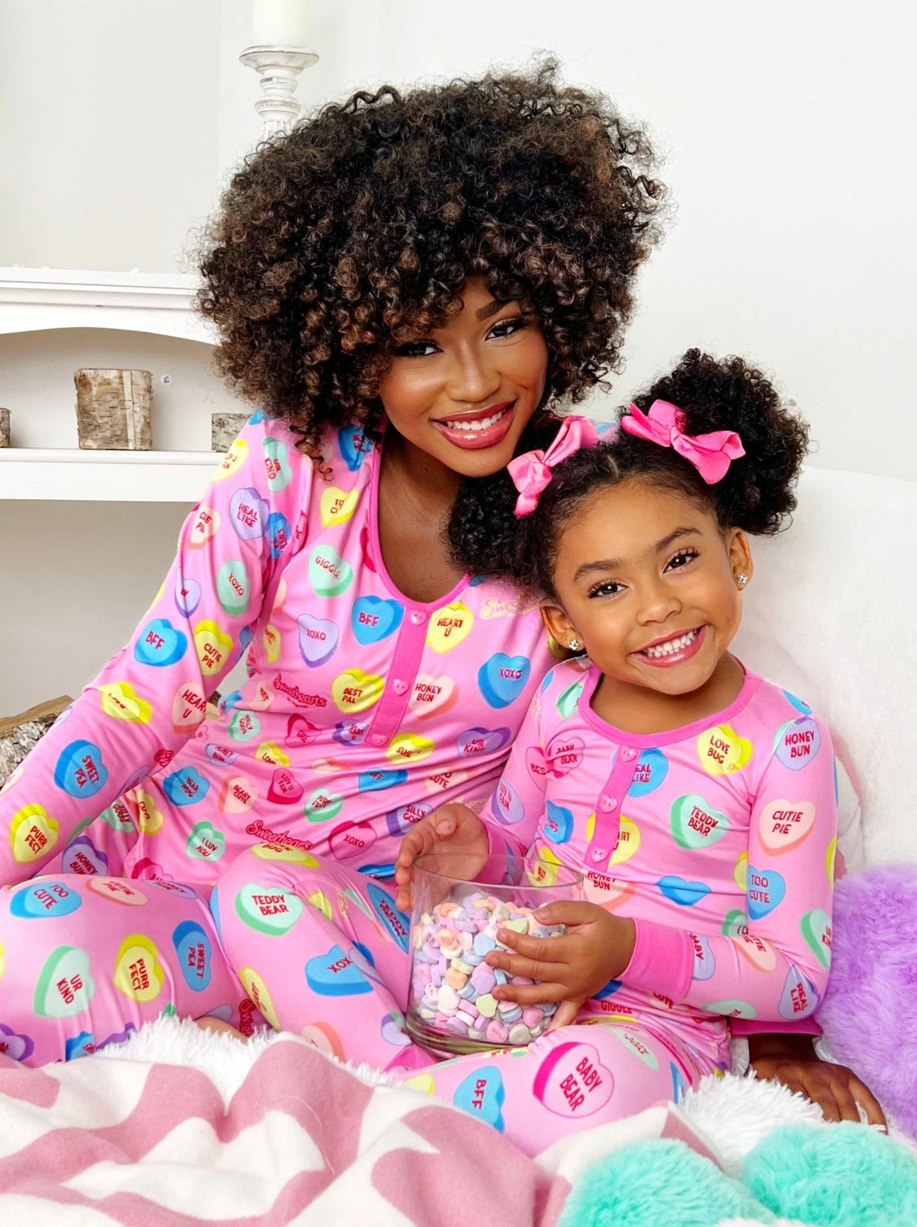 Sweethearts x Mia Belle Mommy and Me UR SWEET Pink Pajamas - Image 6