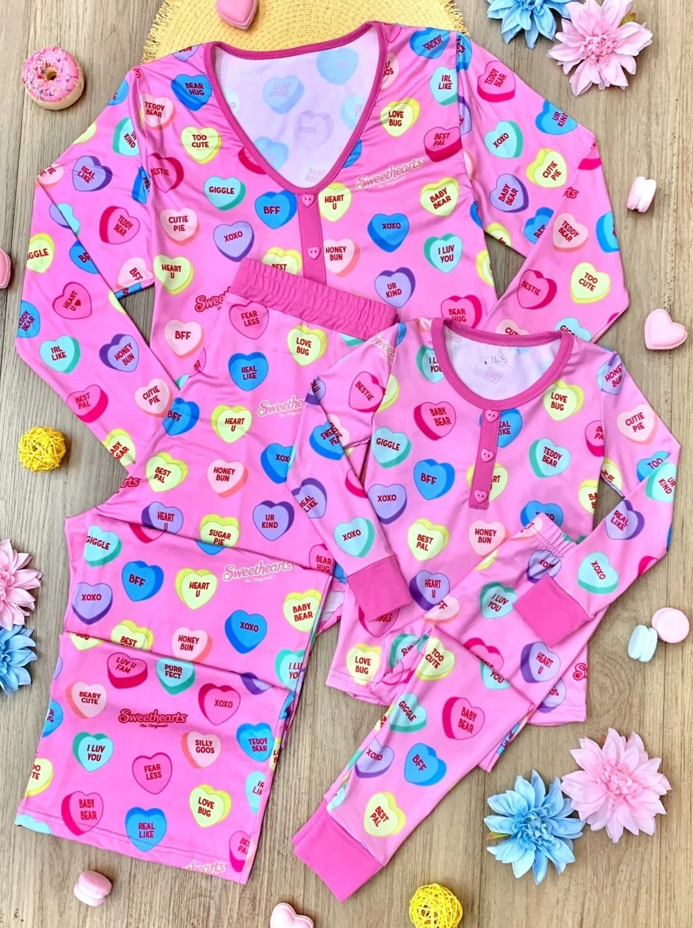 Sweethearts x Mia Belle Mommy and Me UR SWEET Pink Pajamas - Image 7