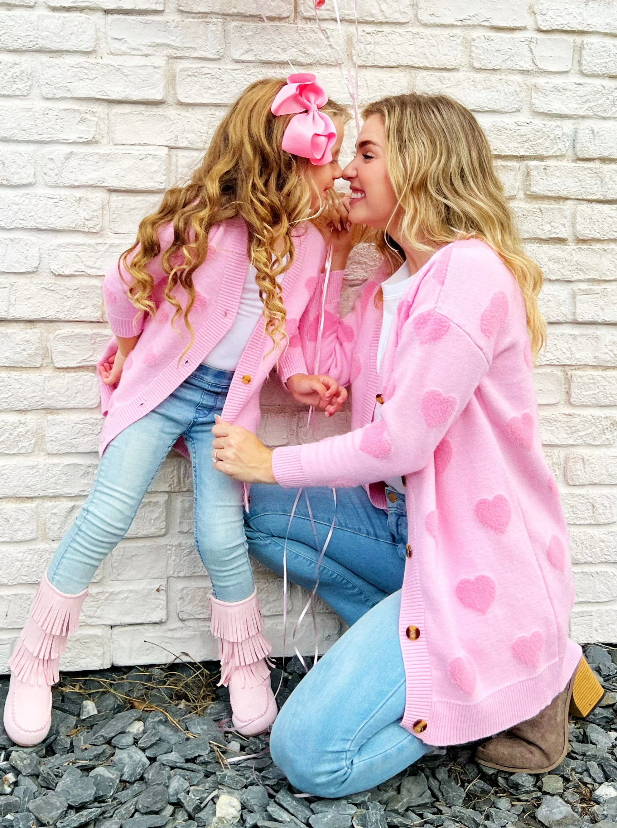 Mommy and Me You Make My Heart Fuzzy Cardigan - Image 2