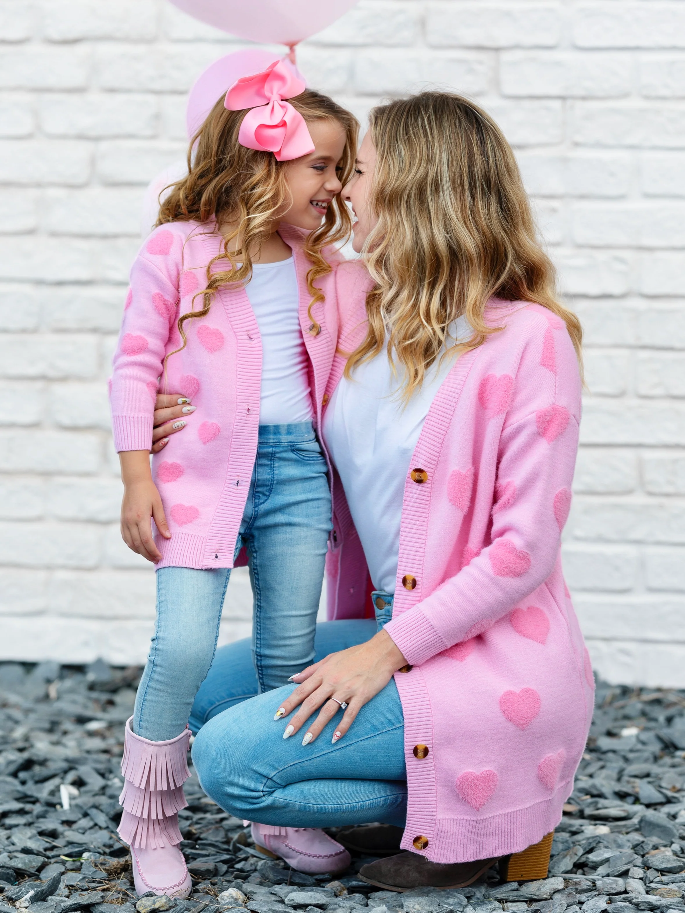Mommy and Me You Make My Heart Fuzzy Cardigan - Image 4