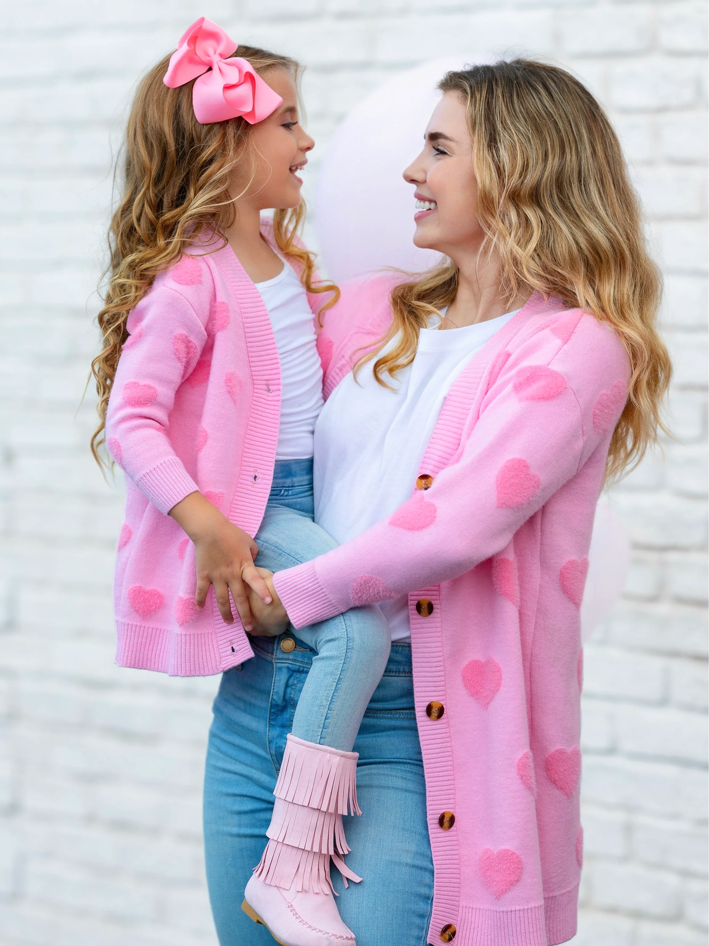 Mommy and Me You Make My Heart Fuzzy Cardigan - Image 5