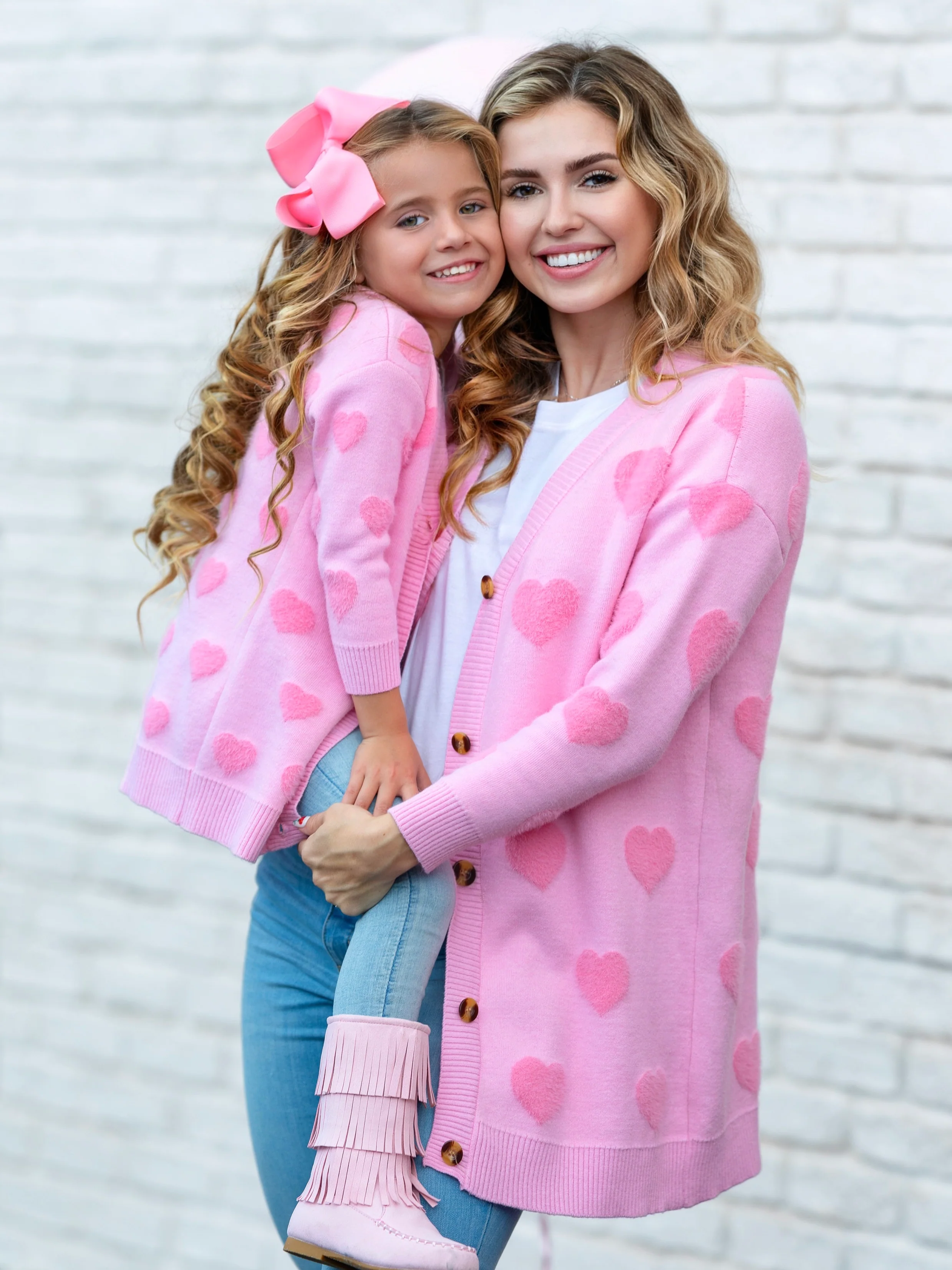 Mommy and Me You Make My Heart Fuzzy Cardigan - Image 6