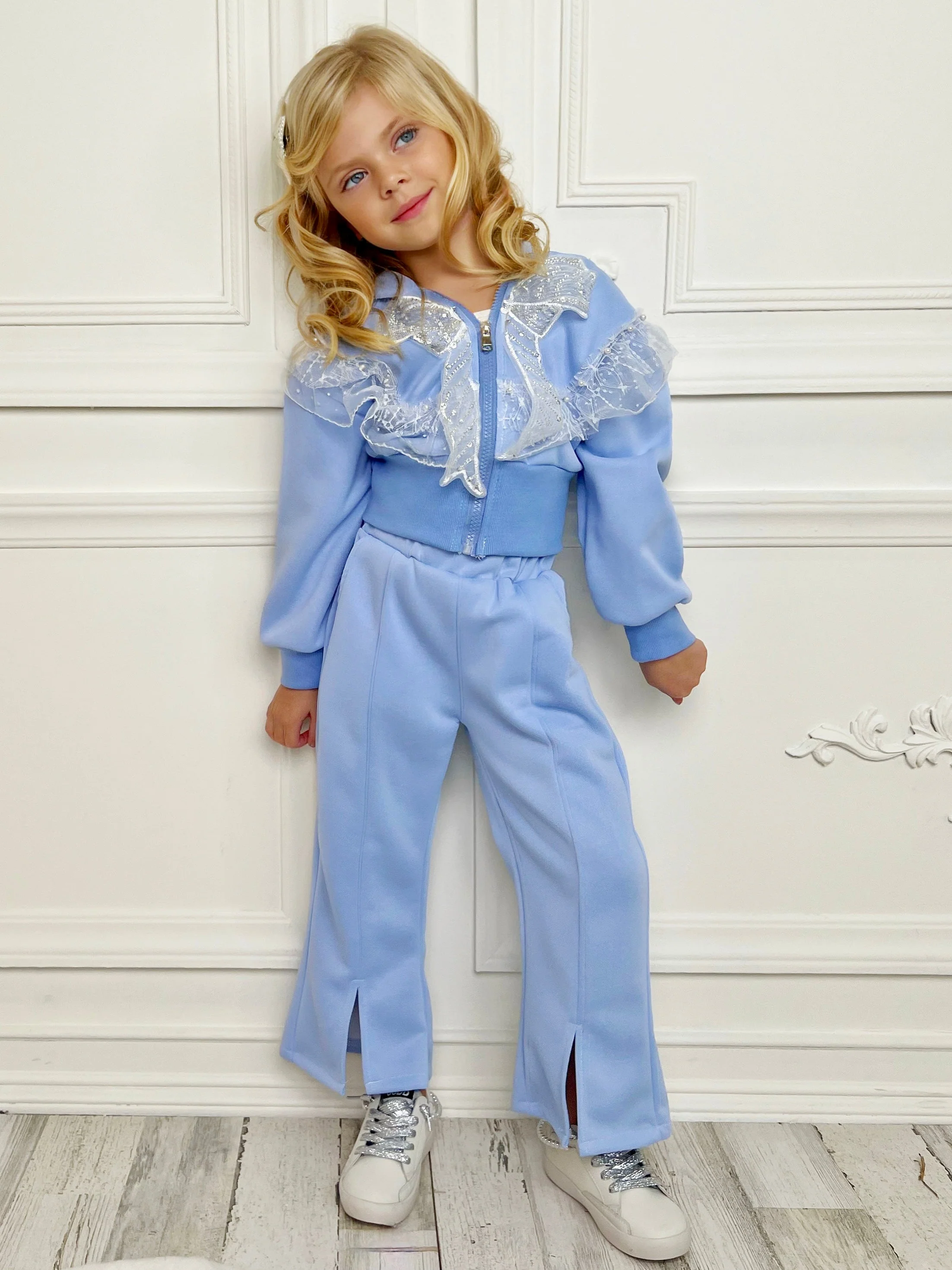 Popping Pearls Hoodie and Flare Pants Set - Image 4