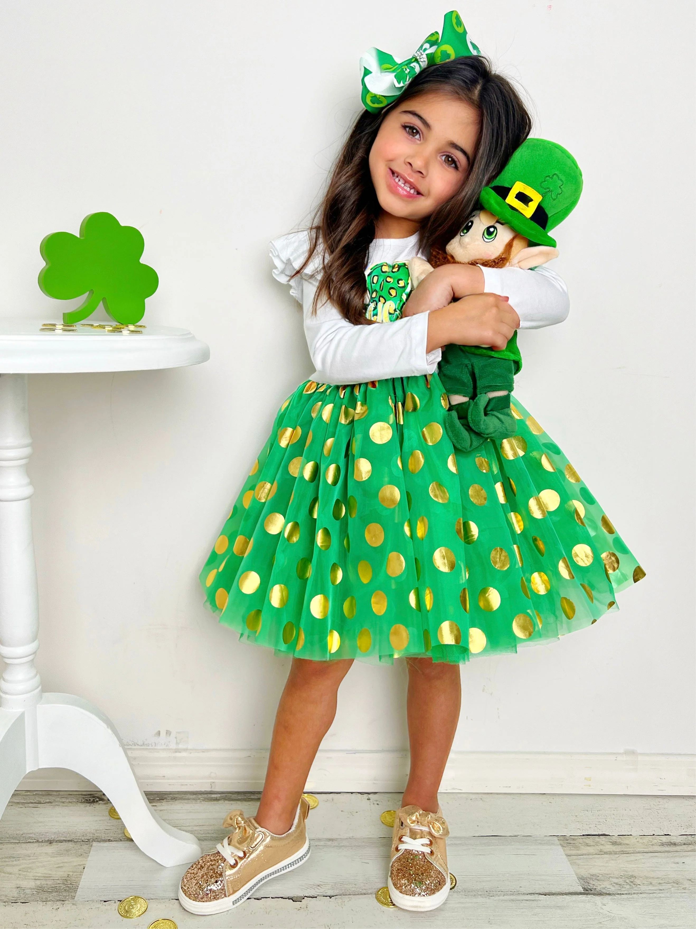 My Own Luck Golden Polka Dot Tutu Dress - Image 2