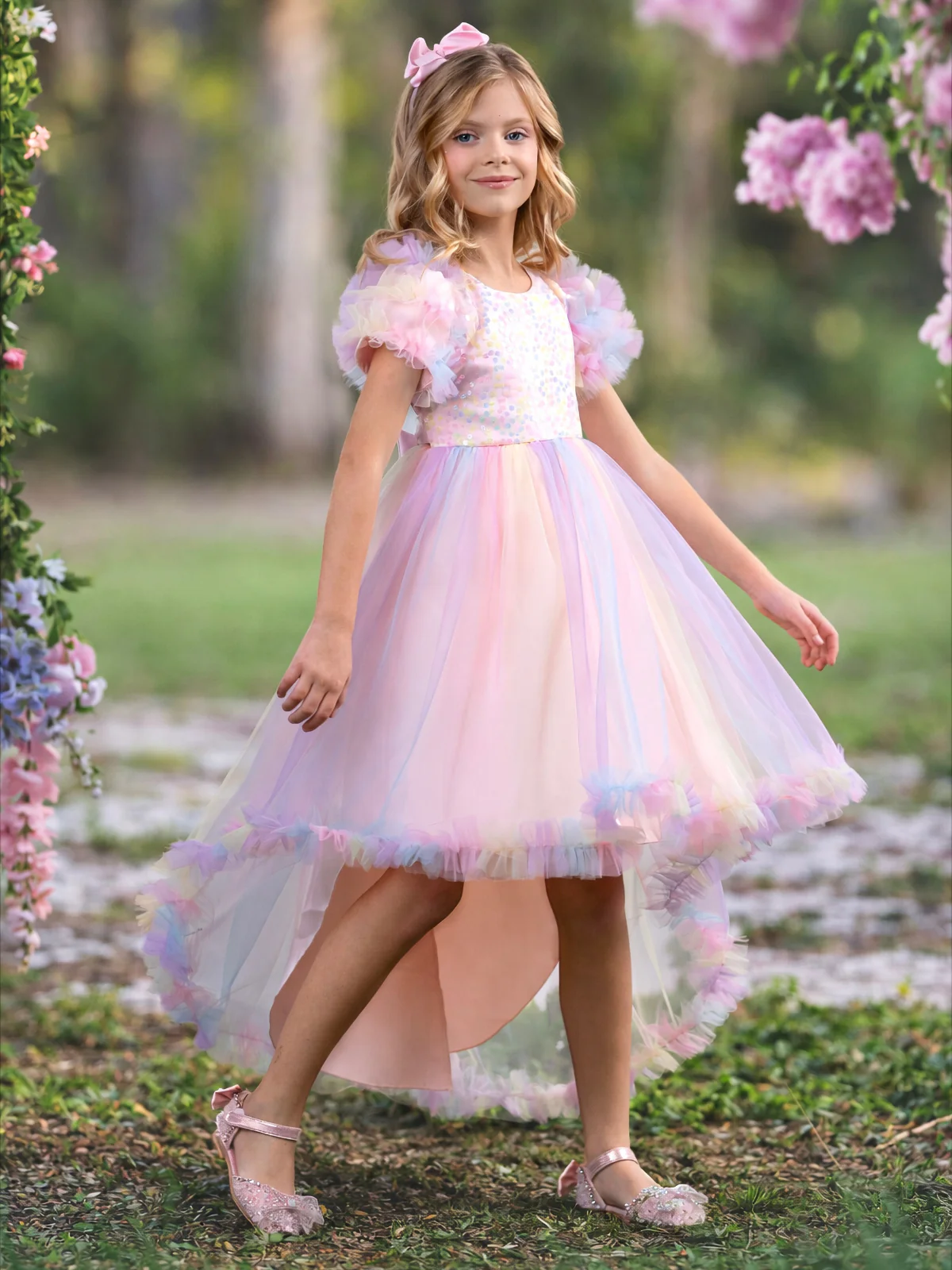 My Pastel Party Rainbow Dressy Dress - Image 3