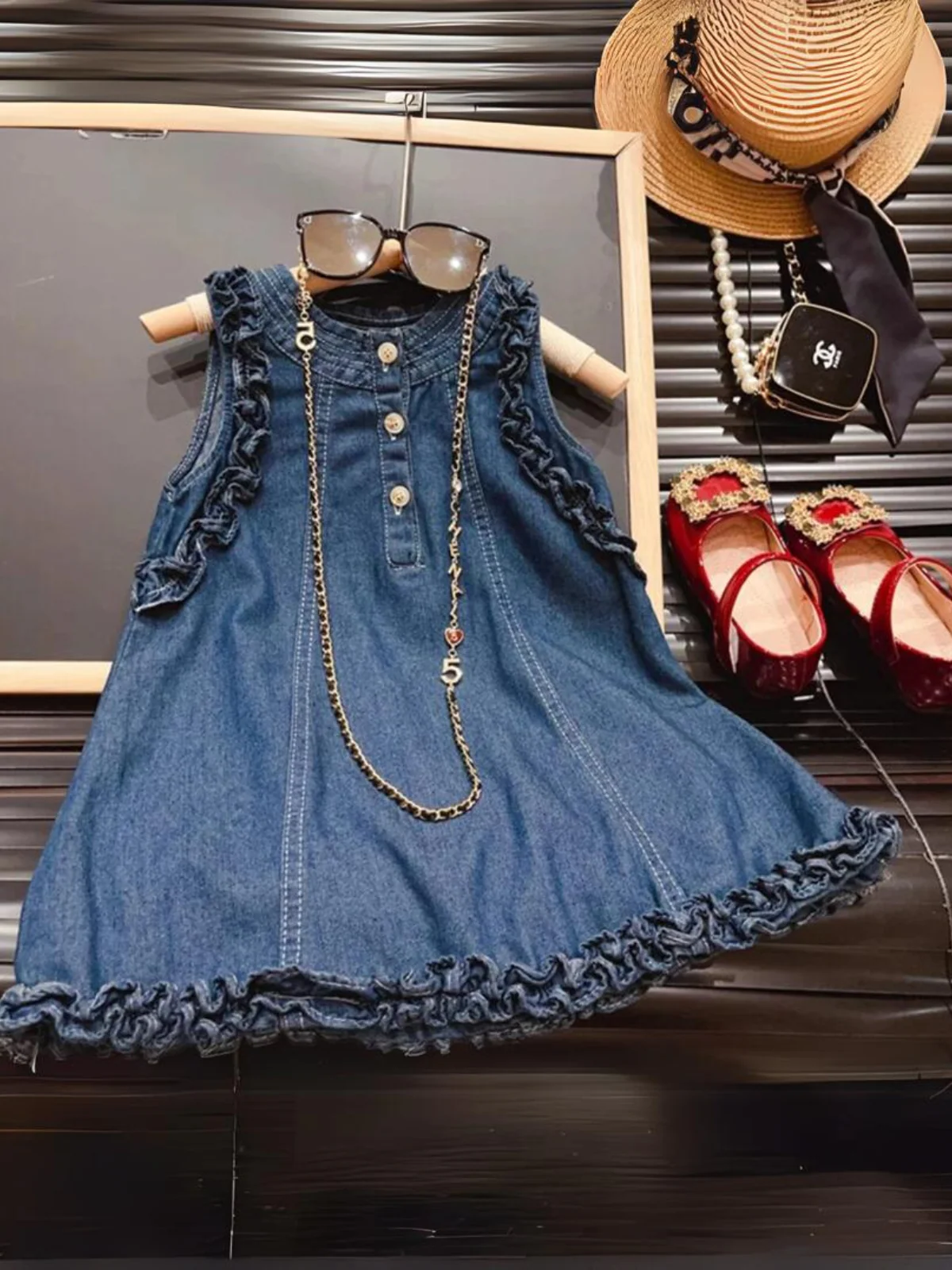 My Perfect Western Sleeveless Denim Dress - Image 3