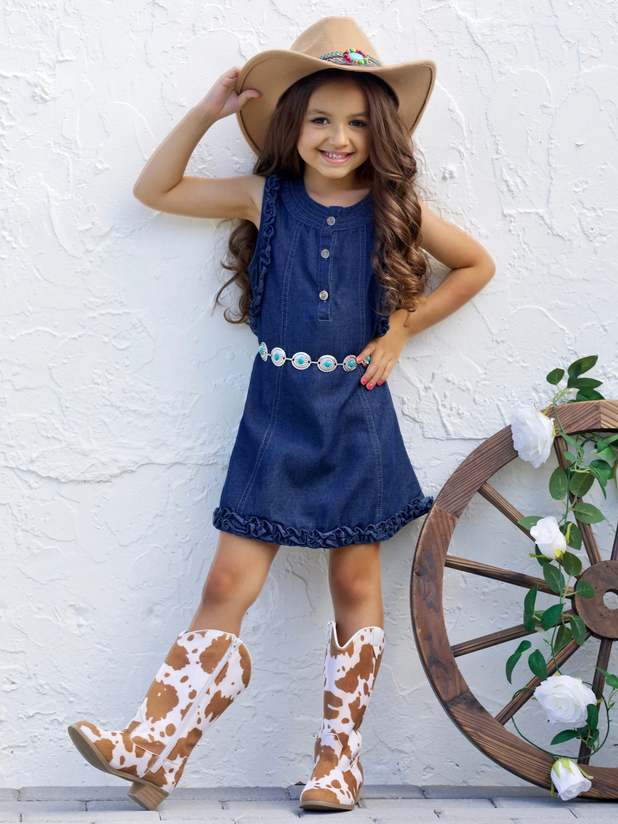 My Perfect Western Sleeveless Denim Dress - Image 4