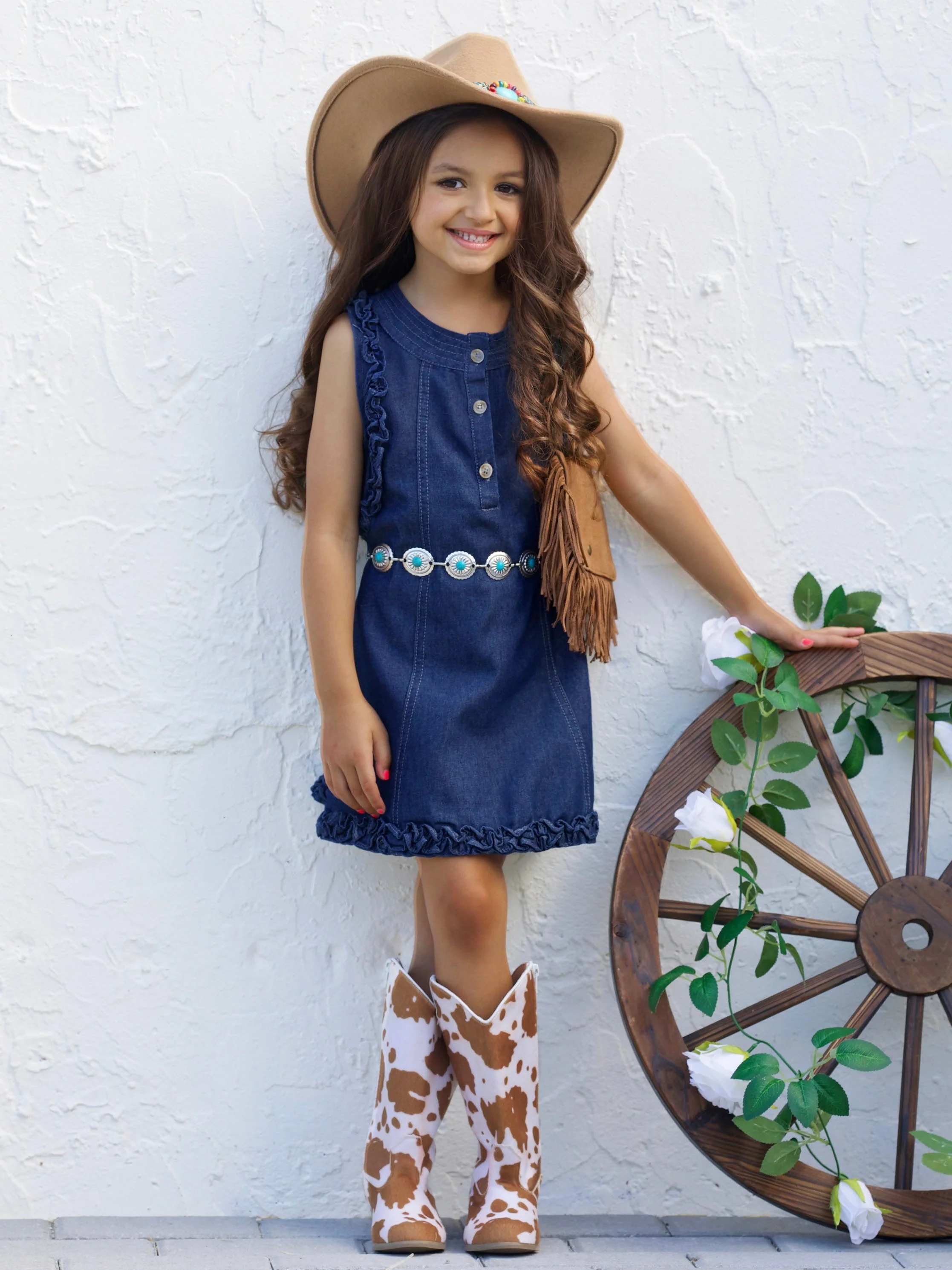 My Perfect Western Sleeveless Denim Dress - Image 6