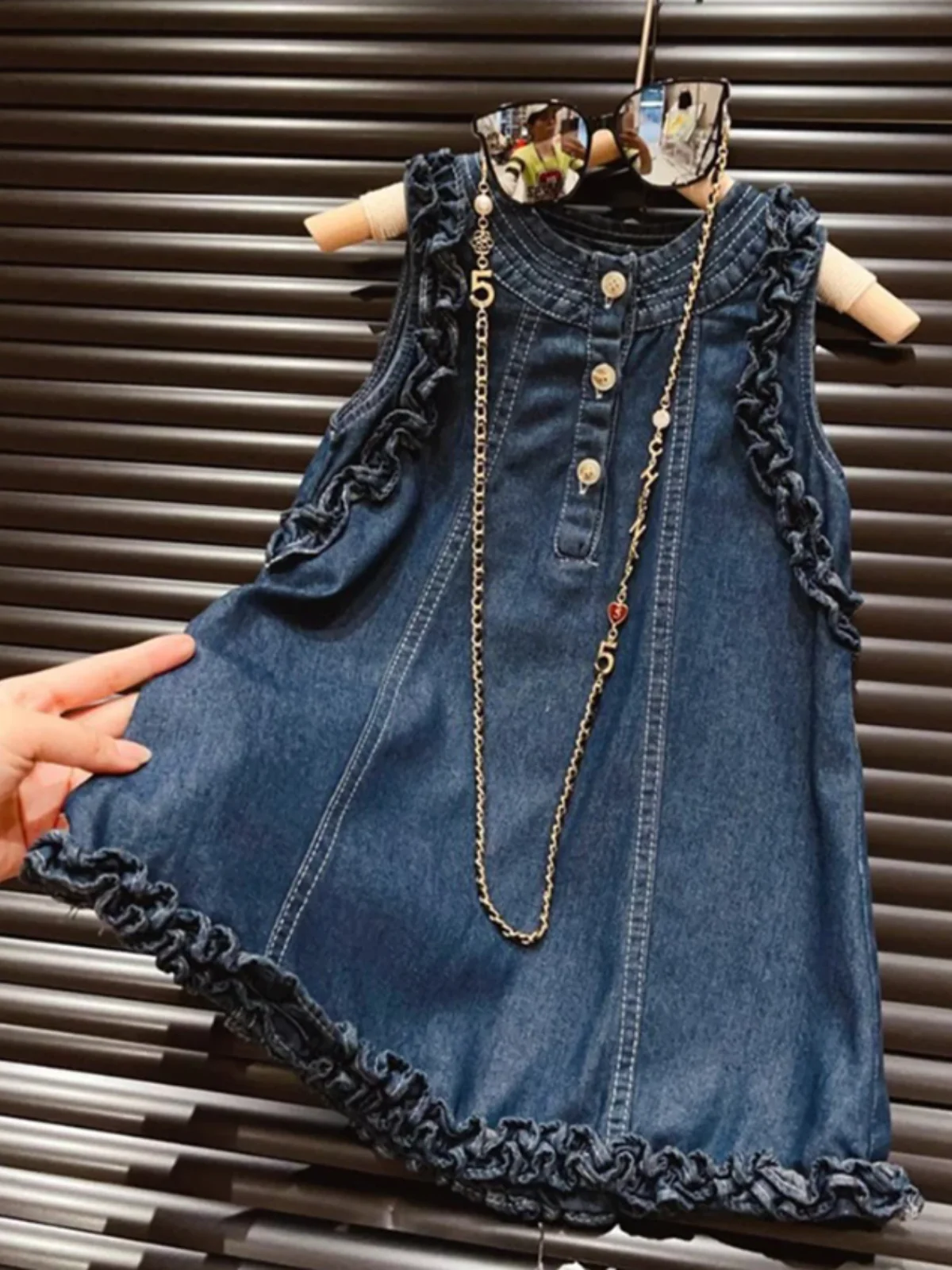 My Perfect Western Sleeveless Denim Dress - Image 7