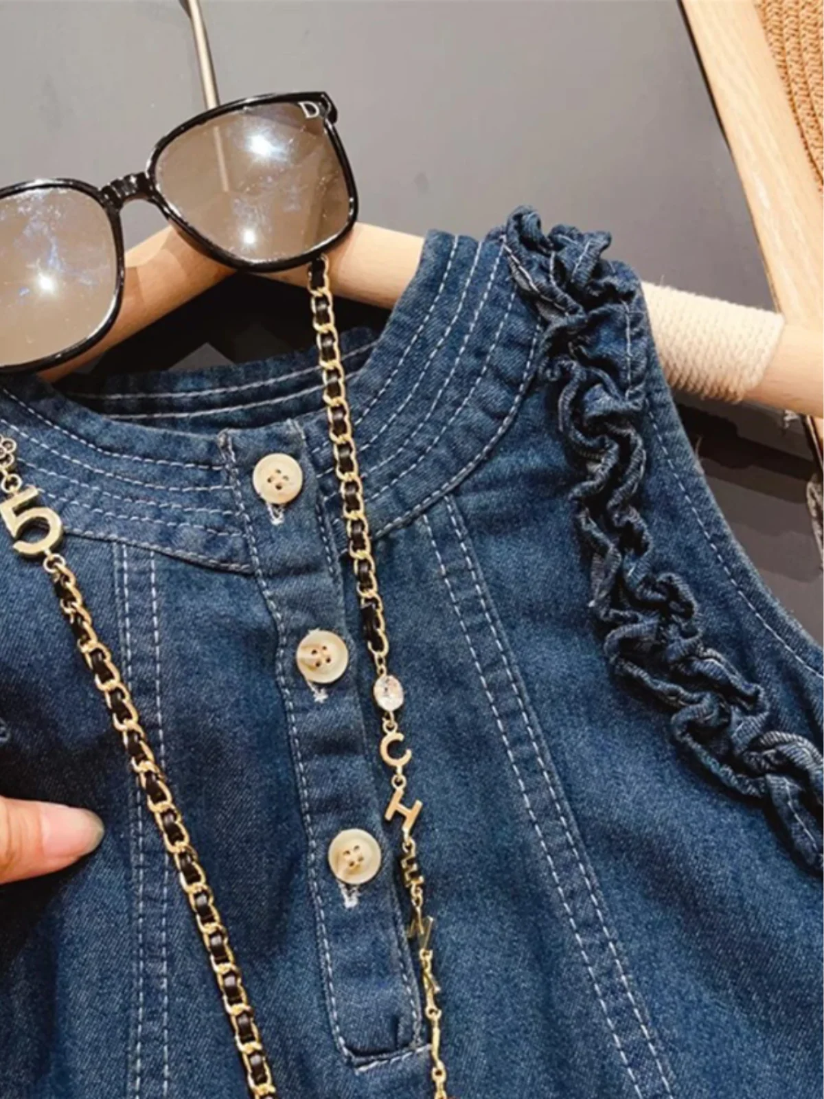 My Perfect Western Sleeveless Denim Dress - Image 8