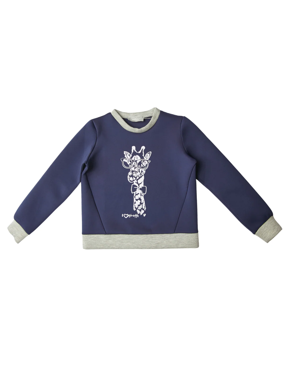 Navy Giraffe Glam Sweatshirt by Kids Couture - Image 4