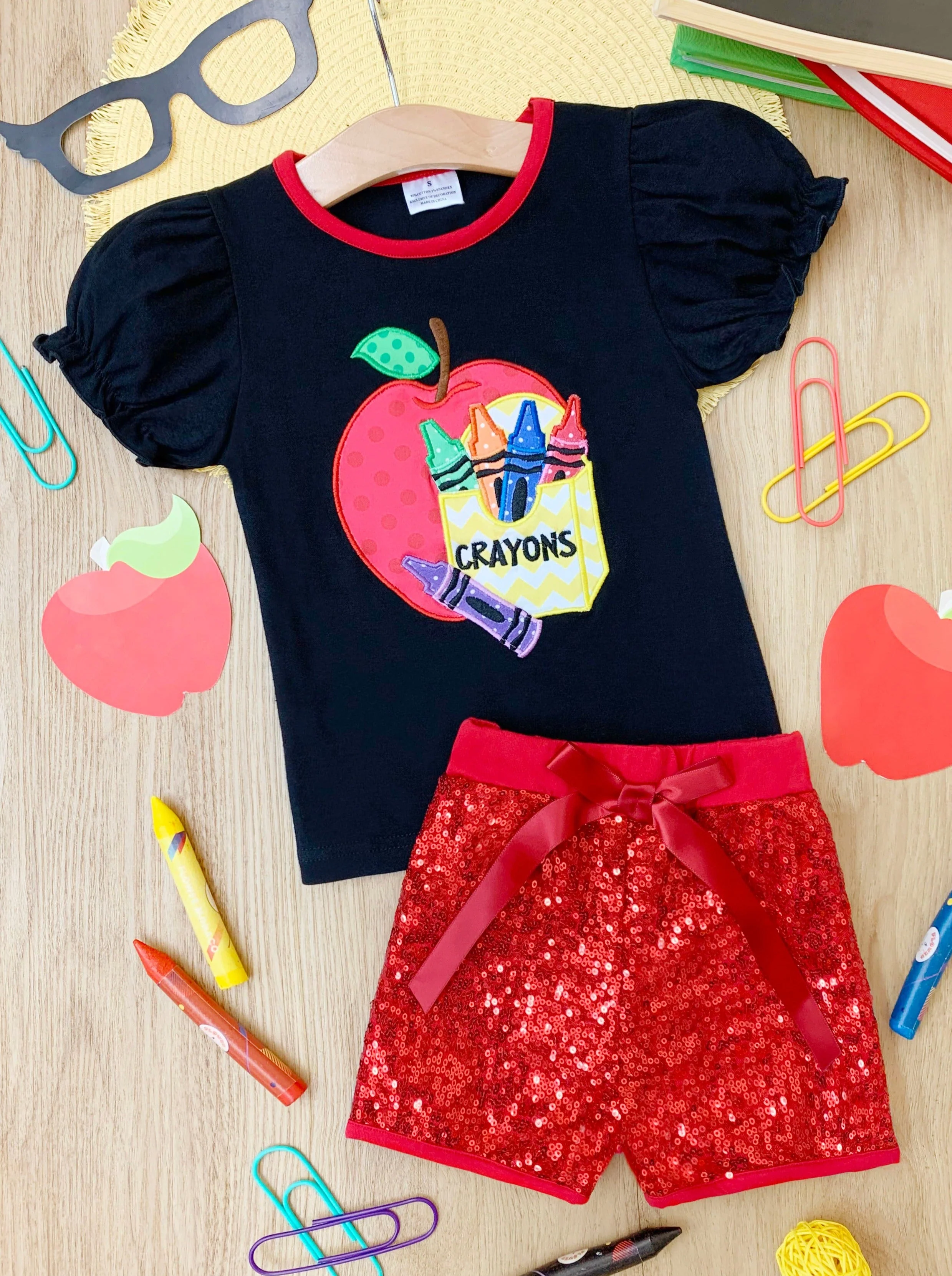 New School Dazzle Sequin Short Set - Image 3