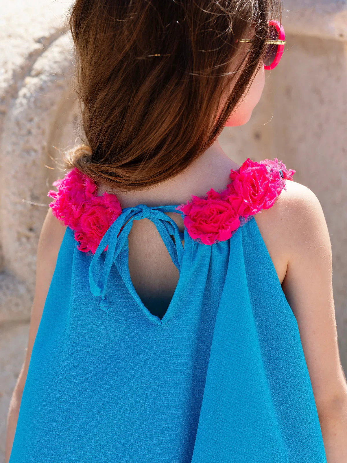 Ocean Bloom Teal Halter Dress - Image 7