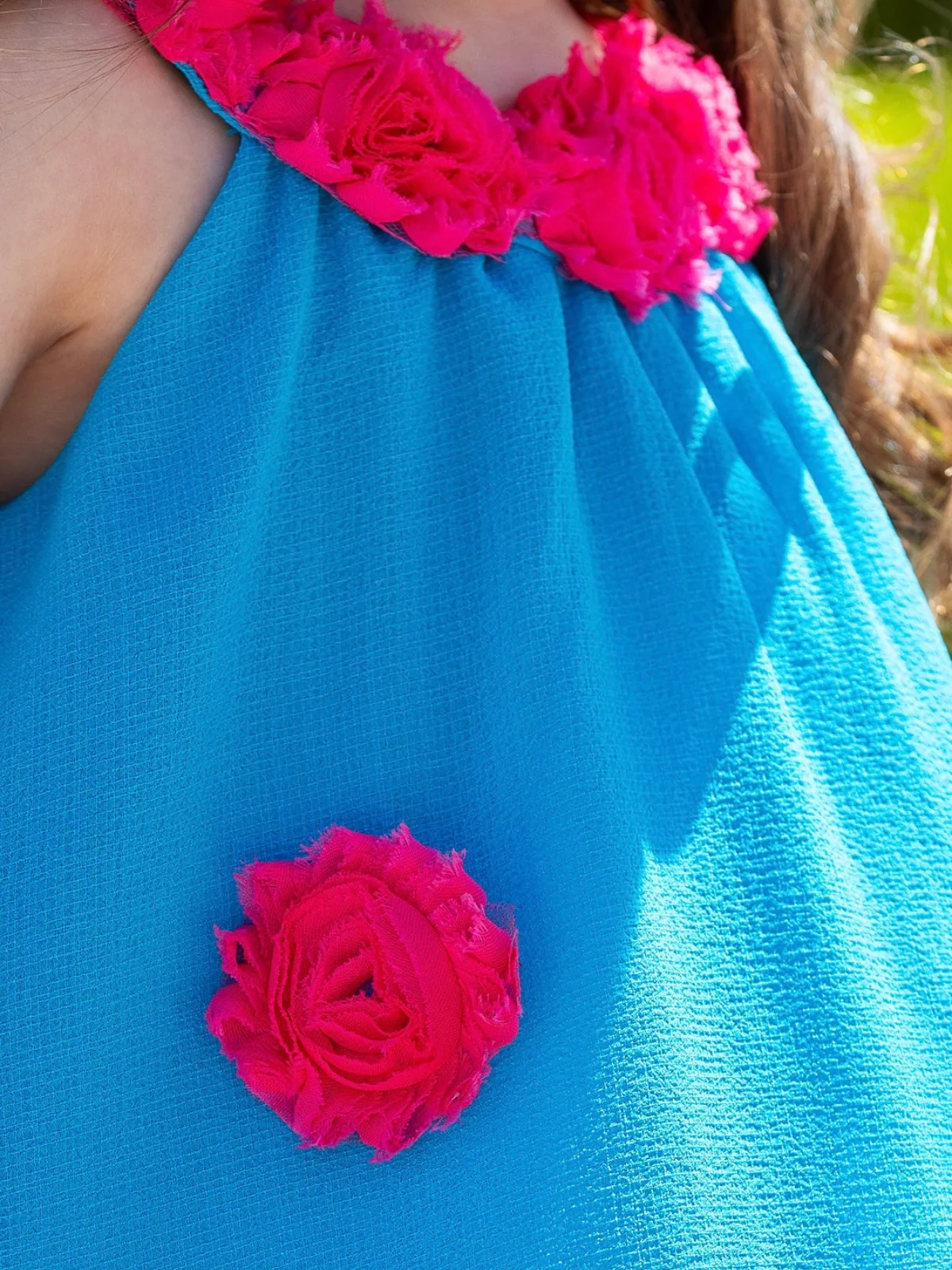 Ocean Bloom Teal Halter Dress - Image 8